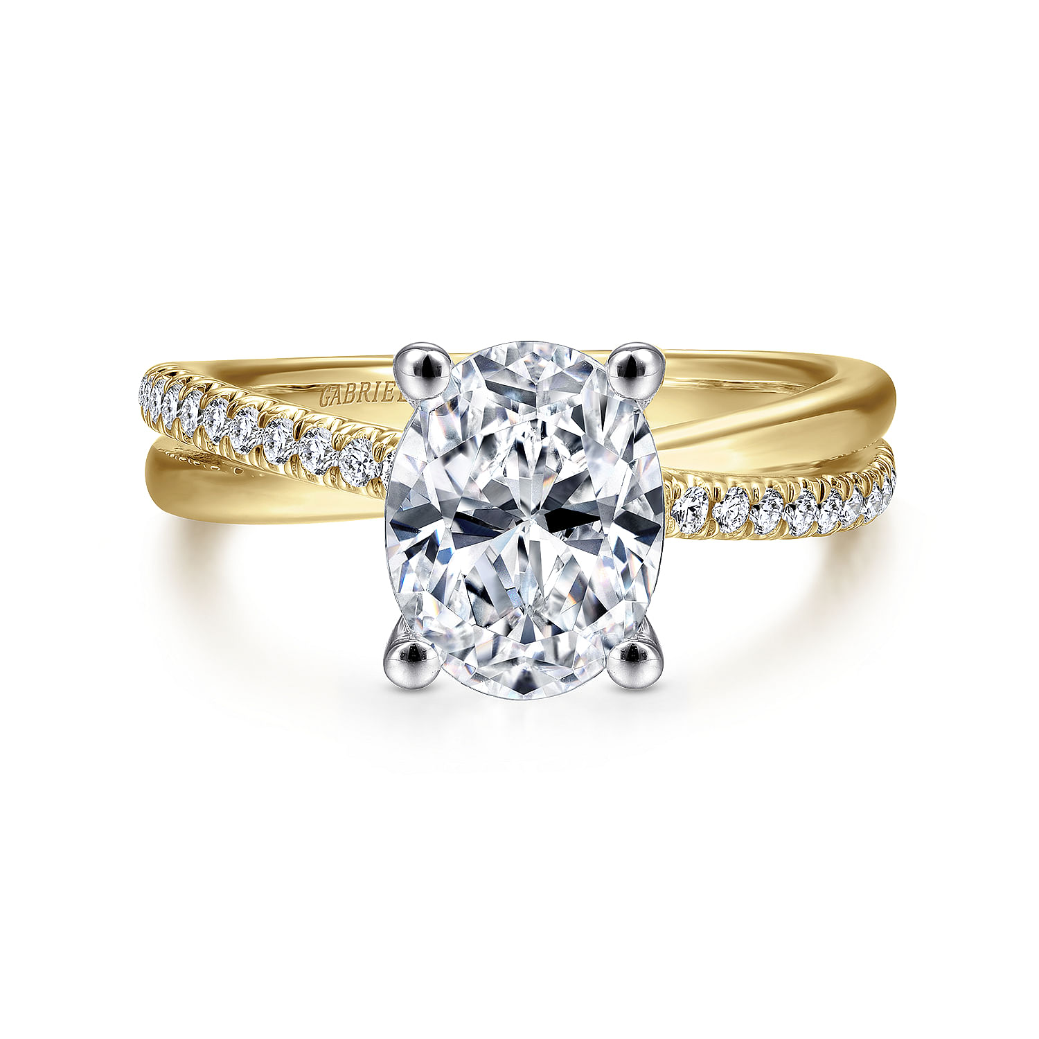 Morgan - 14K White-Yellow Gold Oval Diamond Engagement Ring