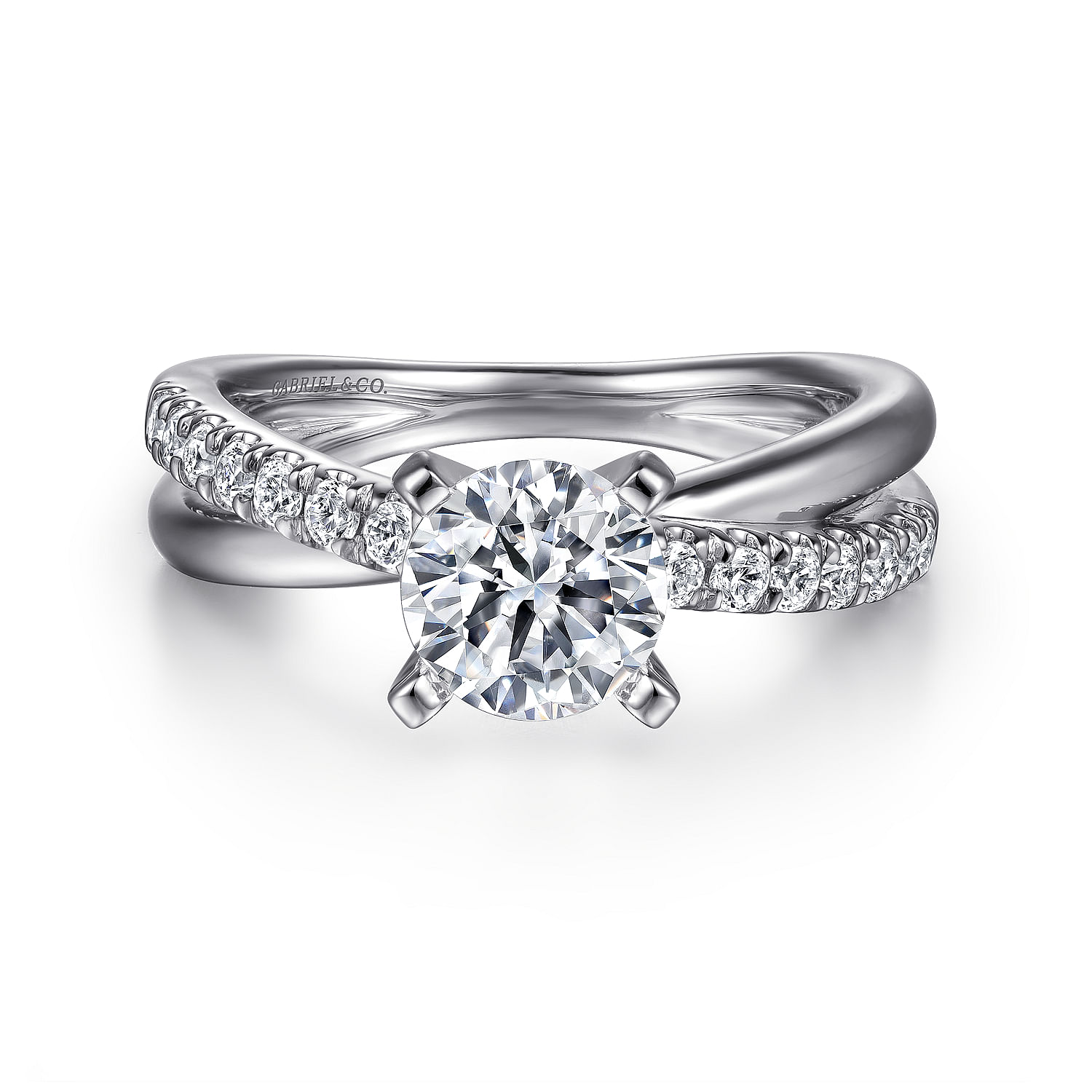 Morgan - Platinum Round Twisted Diamond Engagement Ring