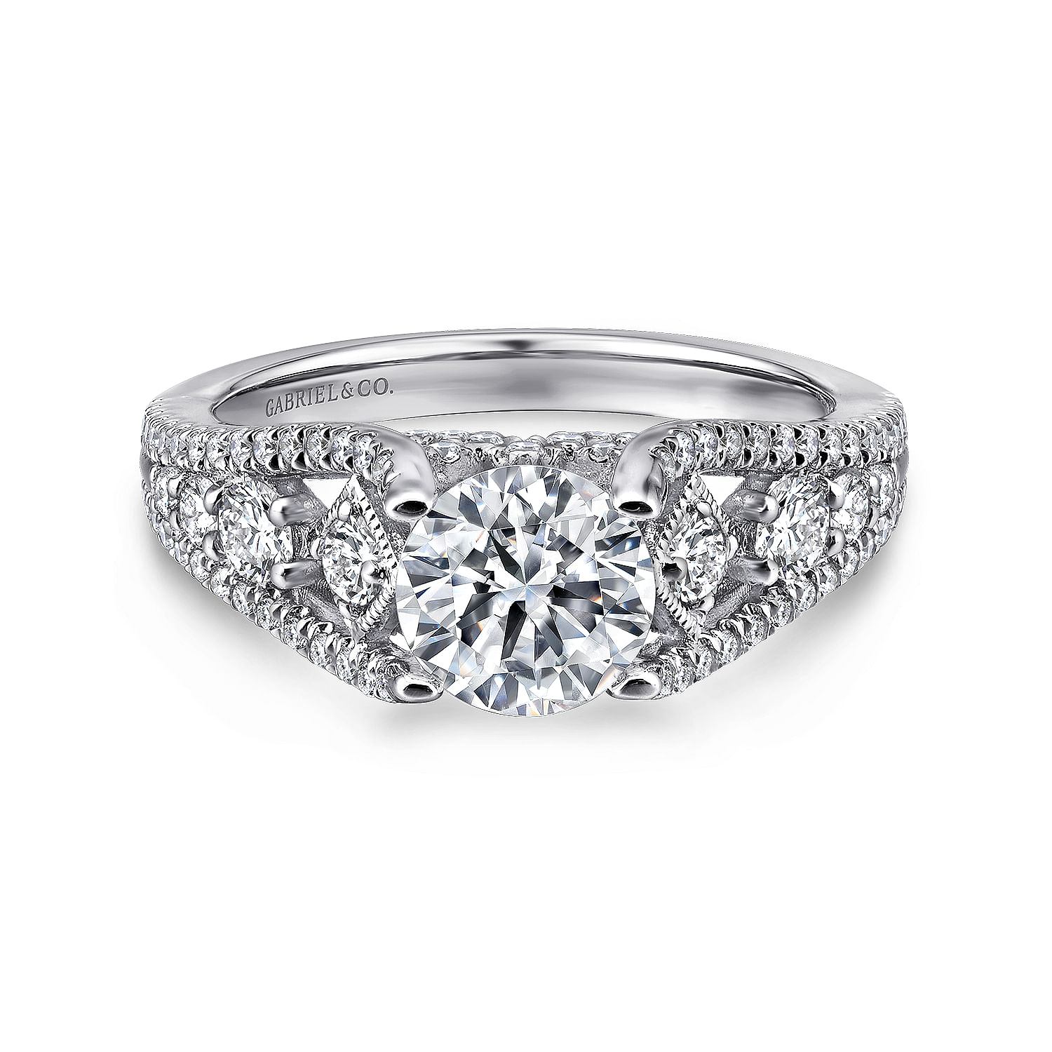 Myrtle - 14K White Gold Round Diamond Engagement Ring