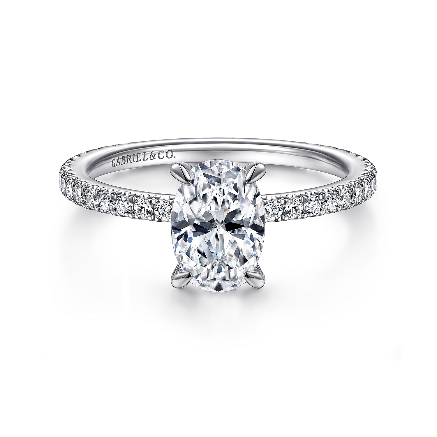 Noa - 14K White Gold Oval Diamond Engagement Ring