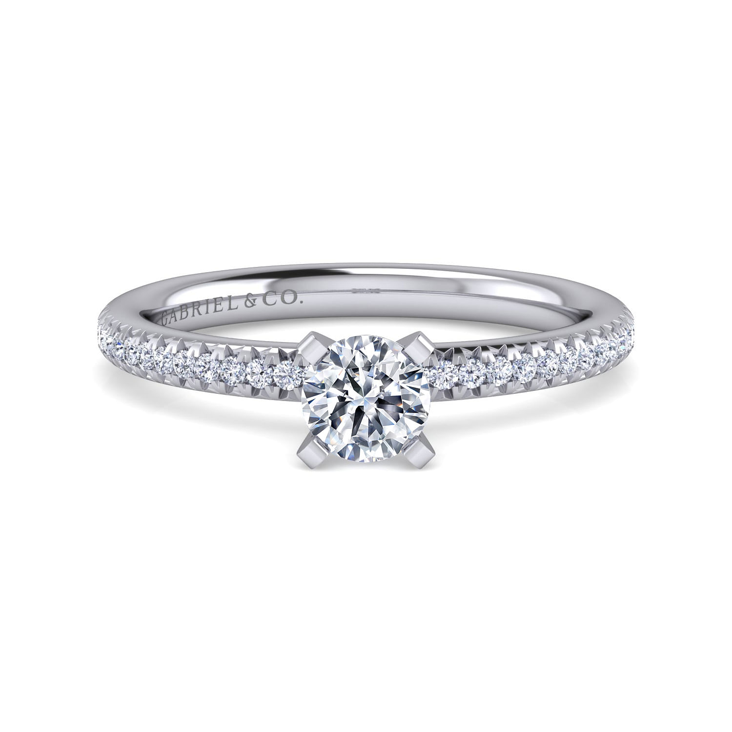 Oyin - 14K White Gold Round Diamond Engagement Ring