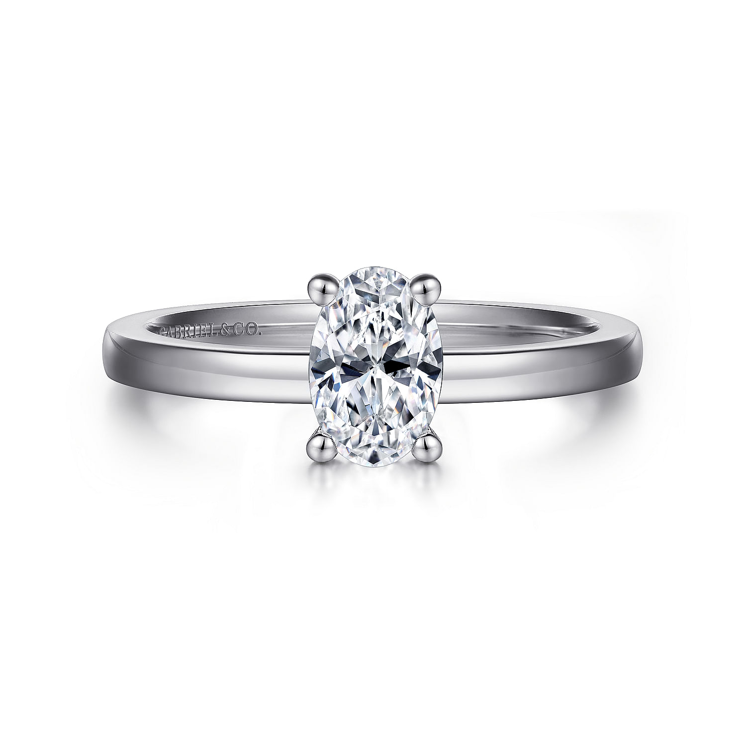 Paula - 14K White Gold Oval Diamond Engagement Ring