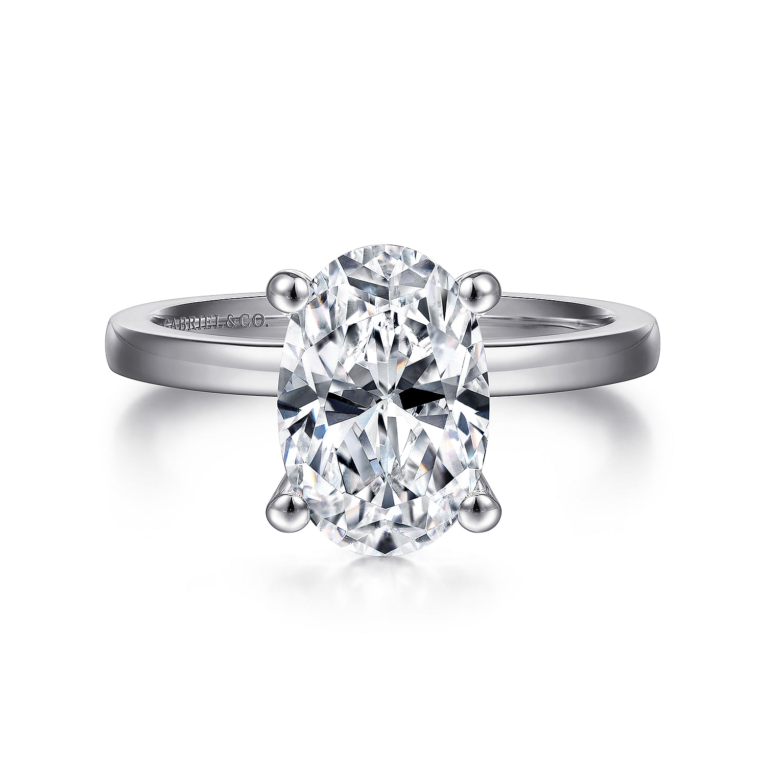 Paula - 14K White Gold Oval Diamond Engagement Ring