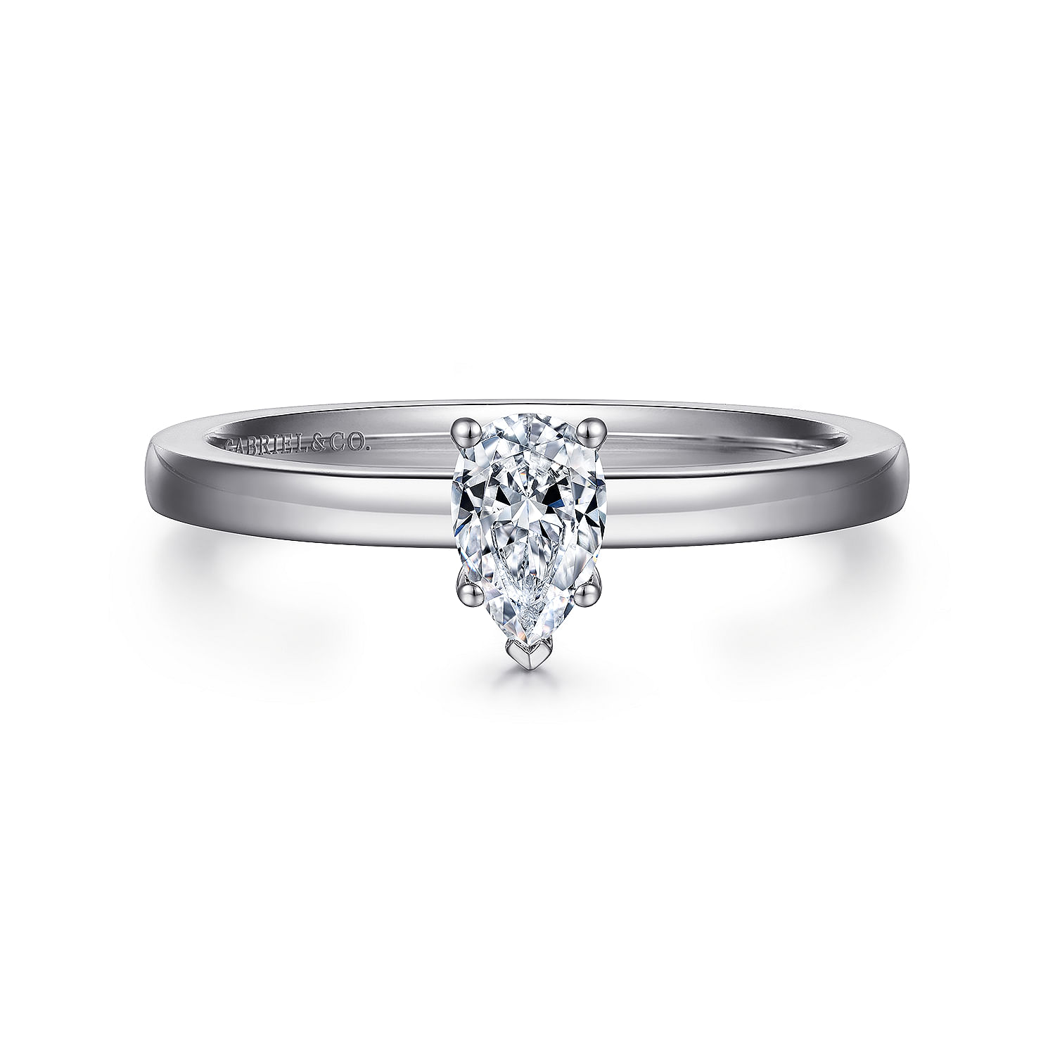 Paula - 14K White Gold Pear Shape Diamond Engagement Ring