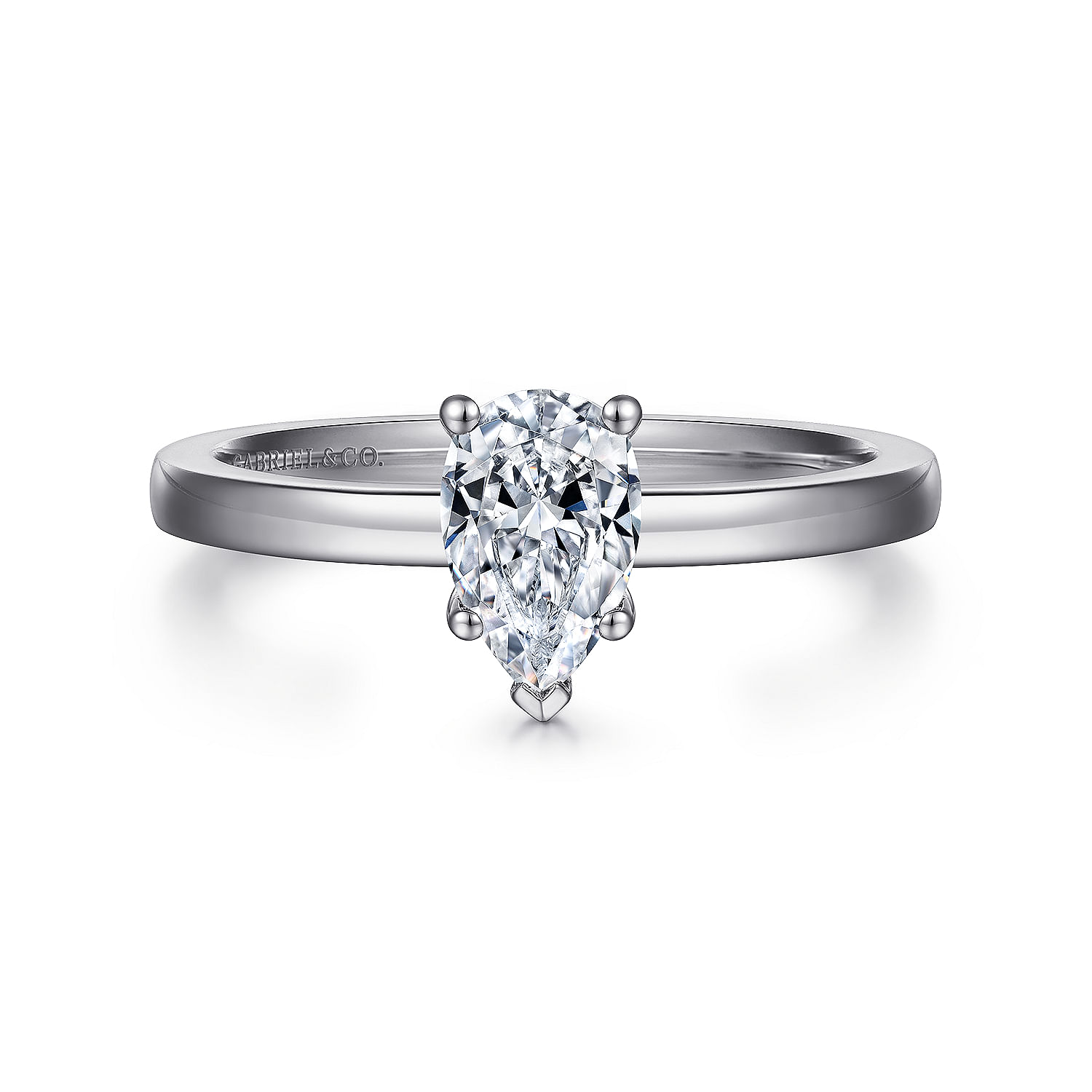 Paula - 14K White Gold Pear Shape Diamond Engagement Ring
