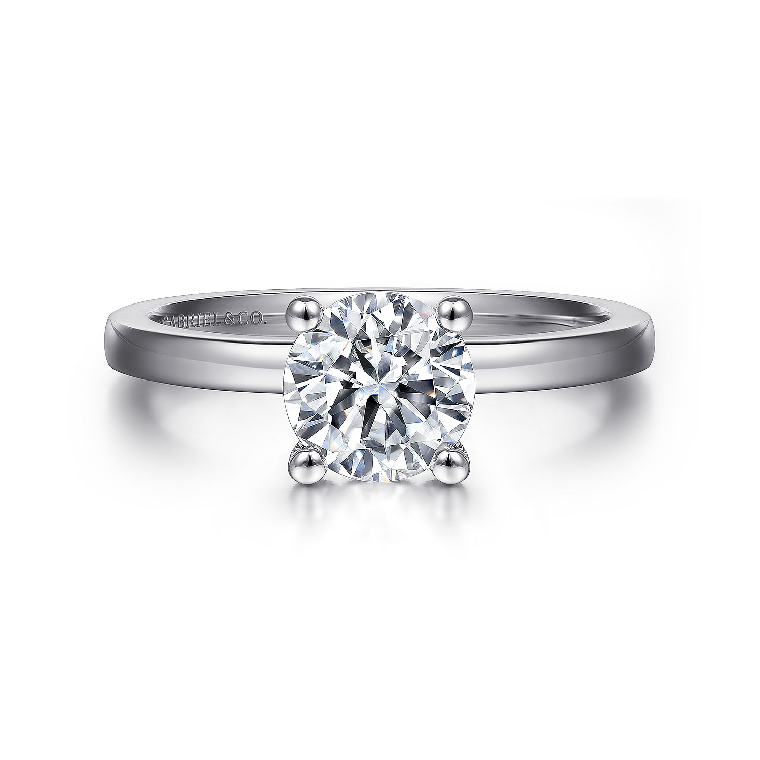 Paula - 14K White Gold Round Diamond Engagement Ring