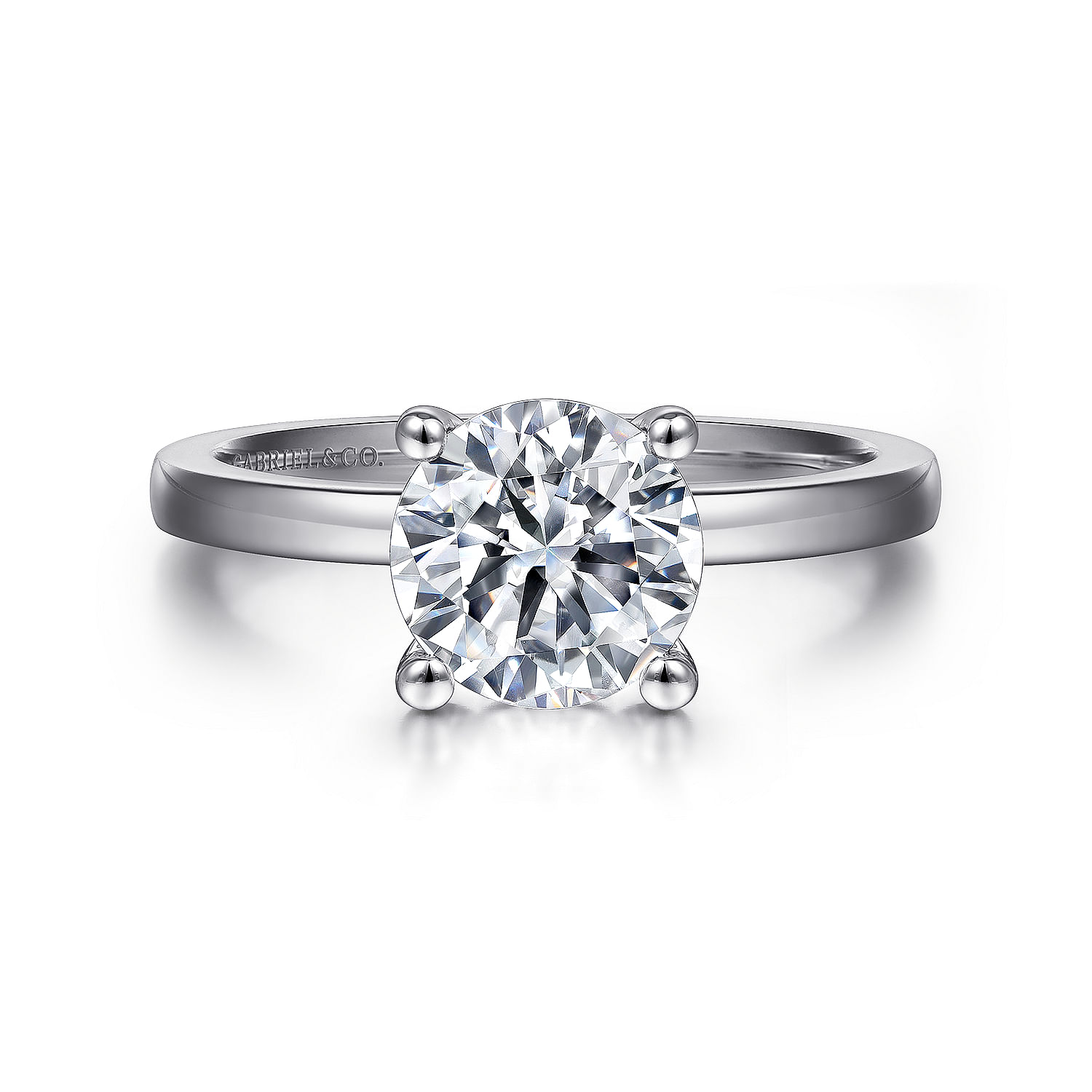 Paula - 14K White Gold Round Diamond Engagement Ring