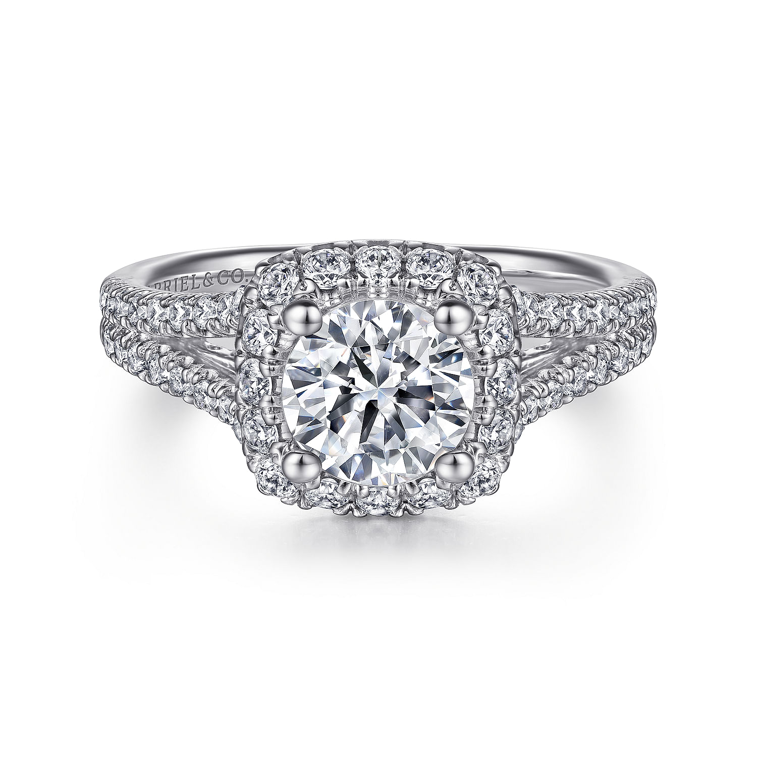 Perennial - 14K White Gold Round Halo Diamond Engagement Ring