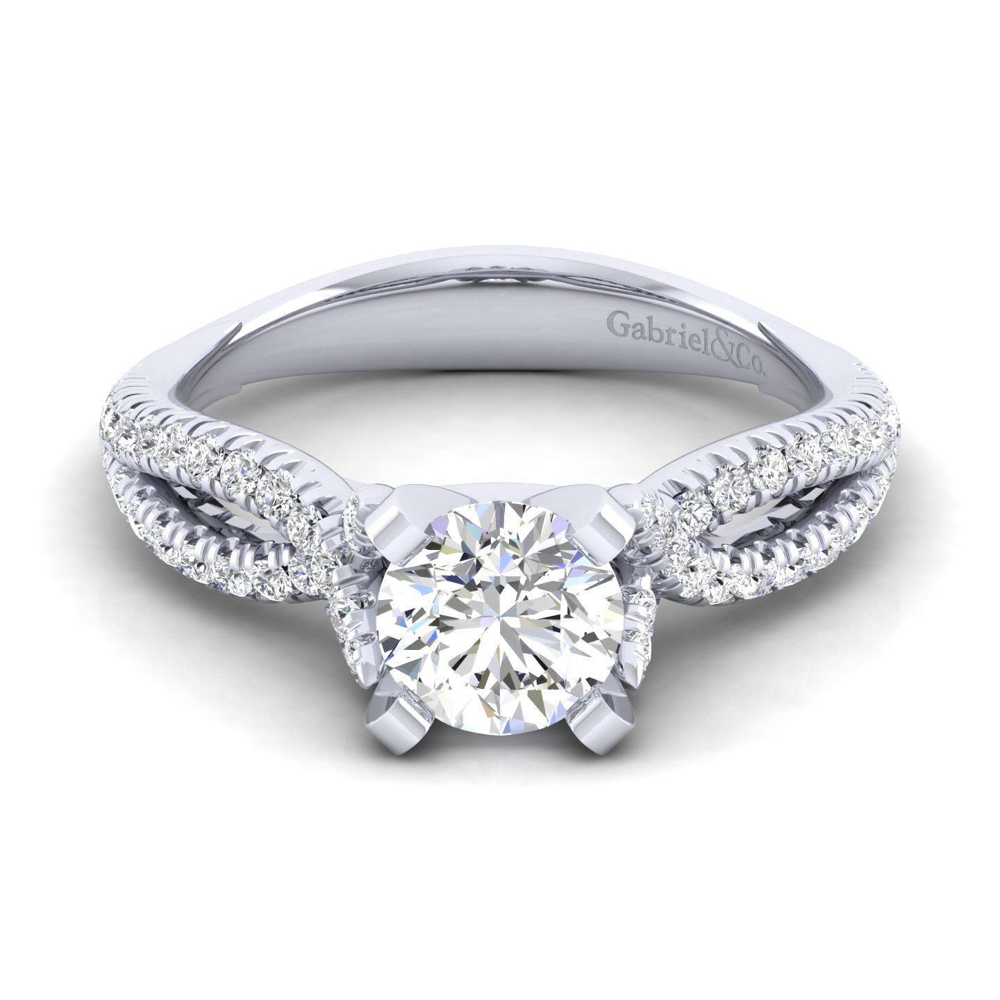 Peyton - 14K White Gold Round Diamond Engagement Ring