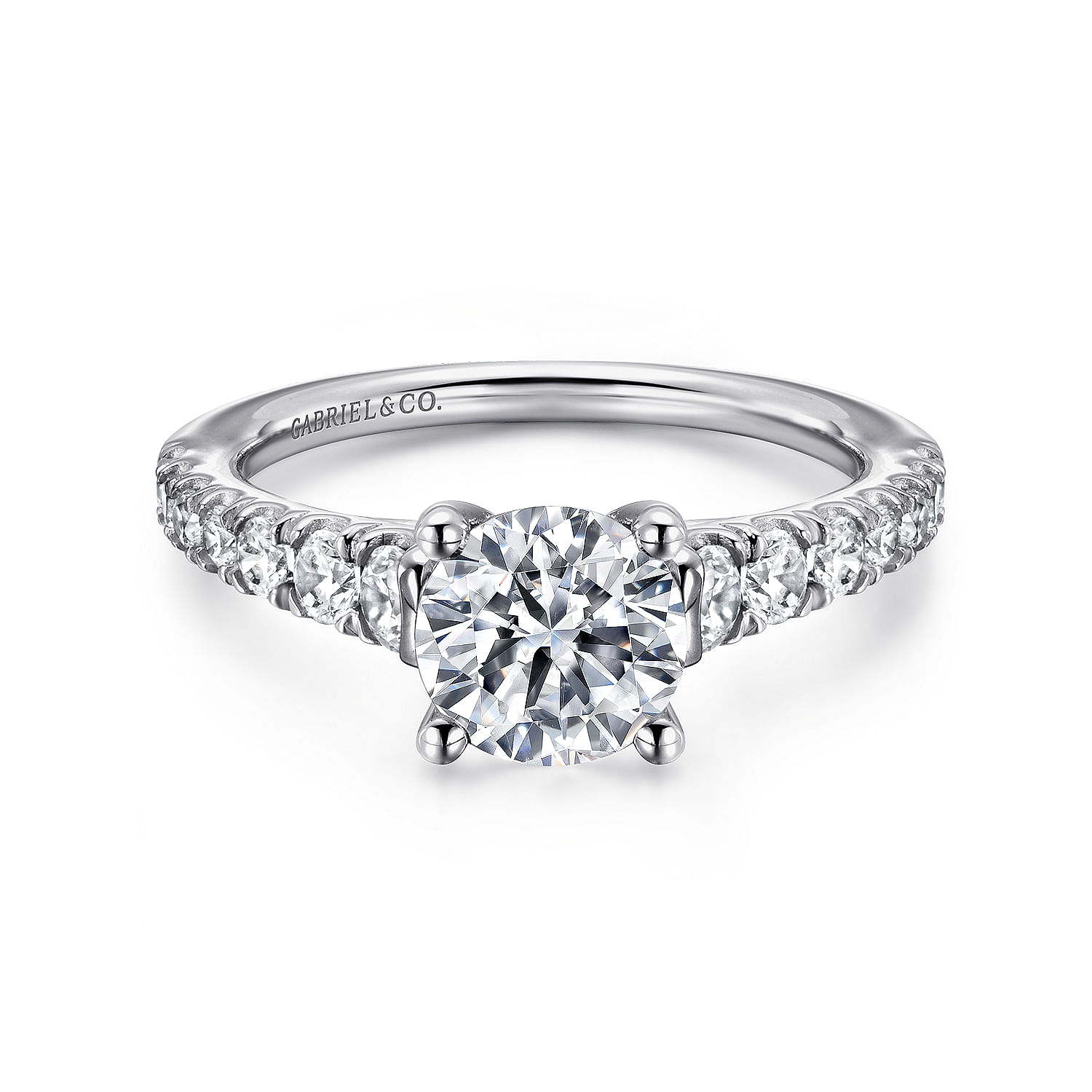 Piper - 14K White Gold Round Diamond Engagement Ring