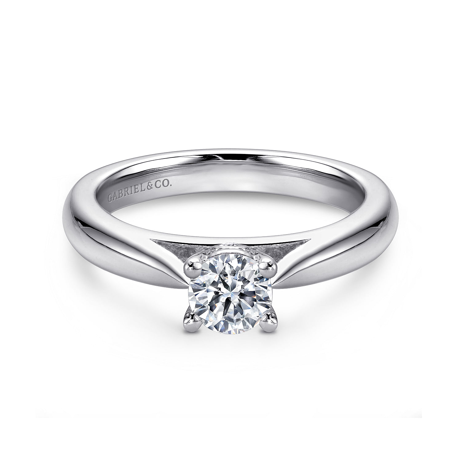 Polly - 14K White Gold Round Diamond Engagement Ring