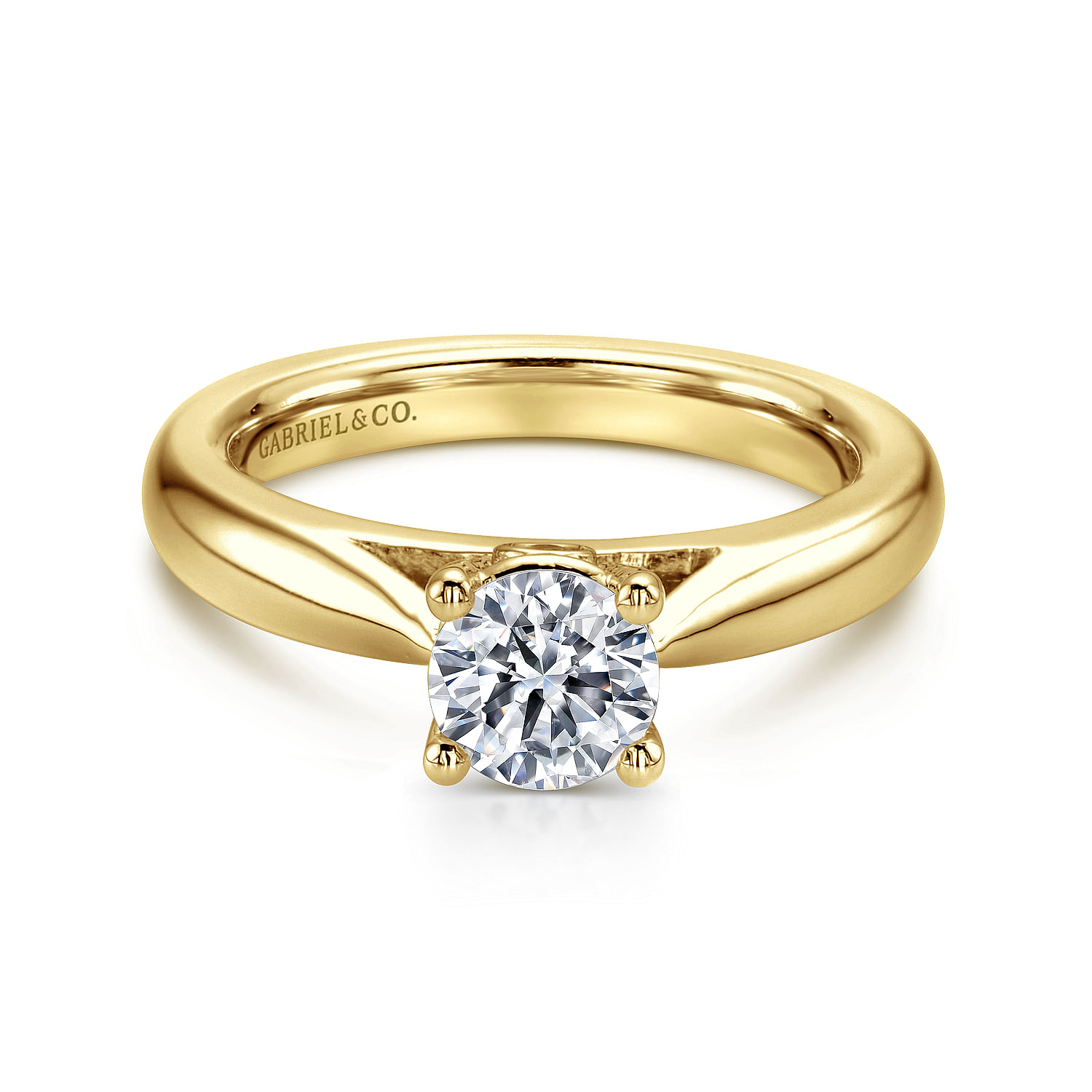 Polly - 14K Yellow Gold Round Diamond Engagement Ring