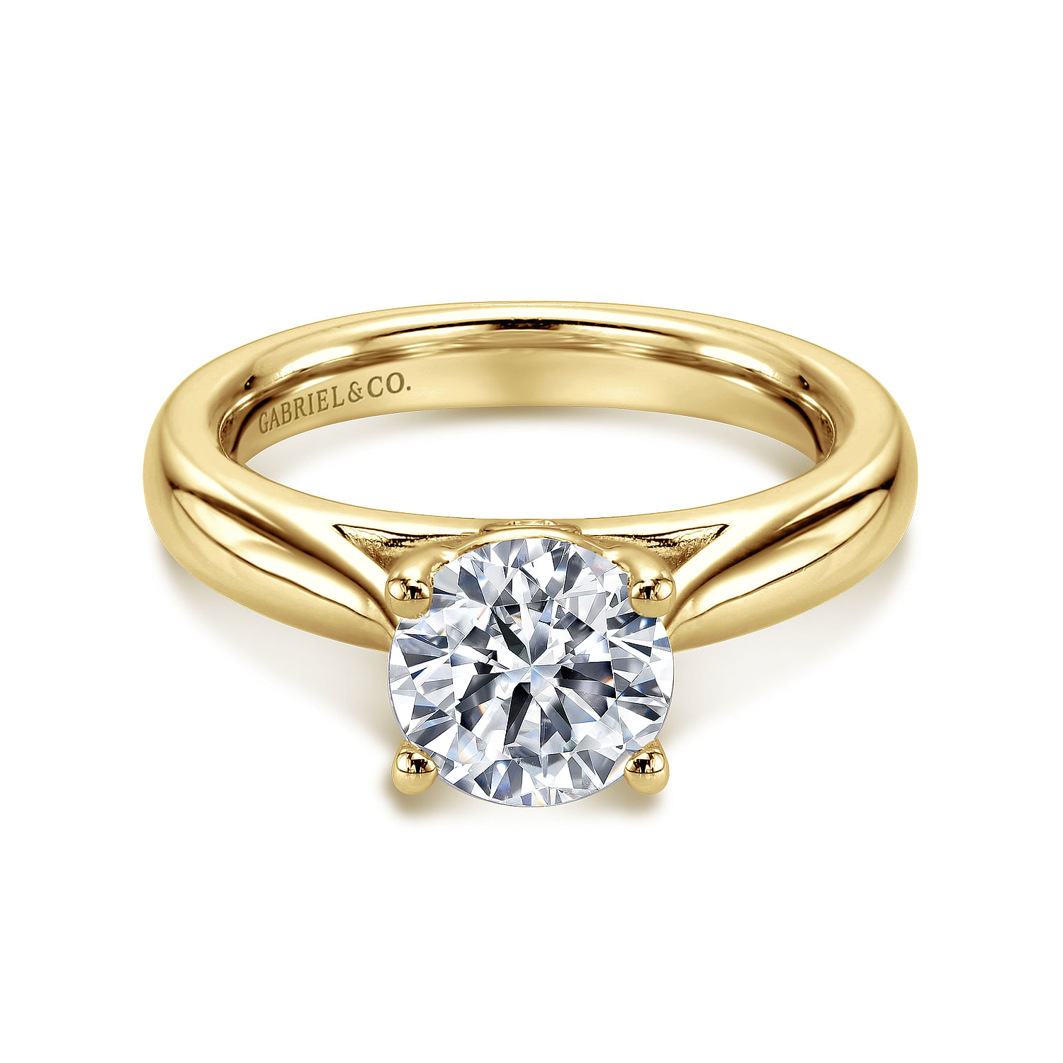 Polly - 14K Yellow Gold Round Diamond Engagement Ring