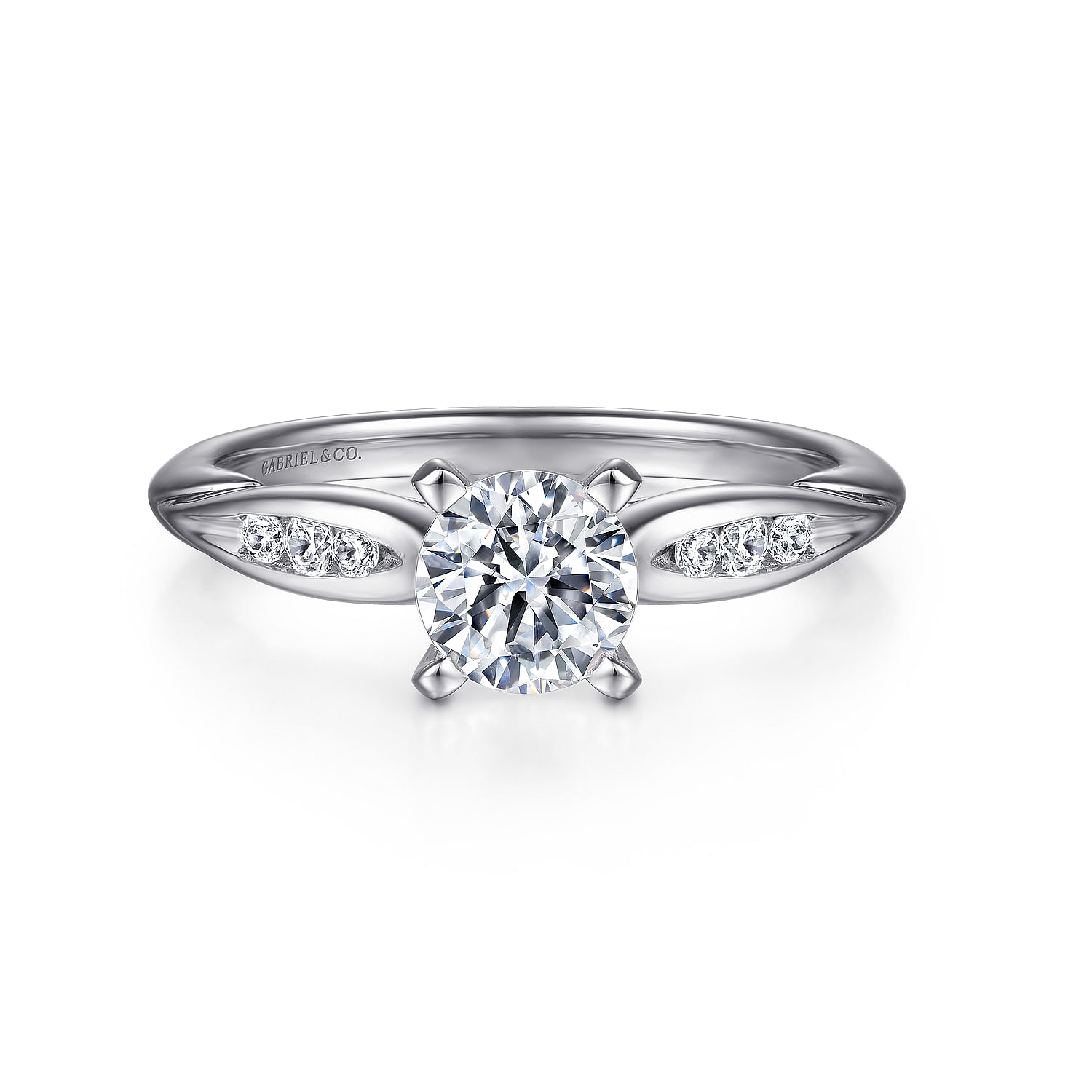 Quinn - 14K White Gold Round Diamond Channel Set Engagement Ring