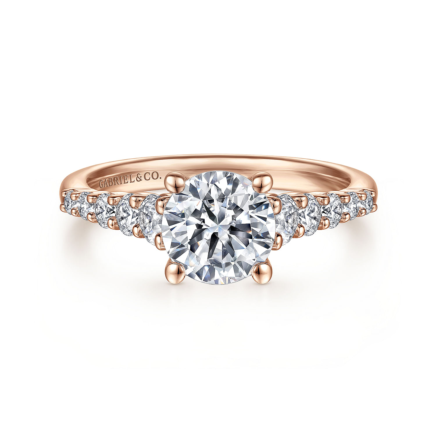 Reed - 14K Rose Gold Round Diamond Engagement Ring