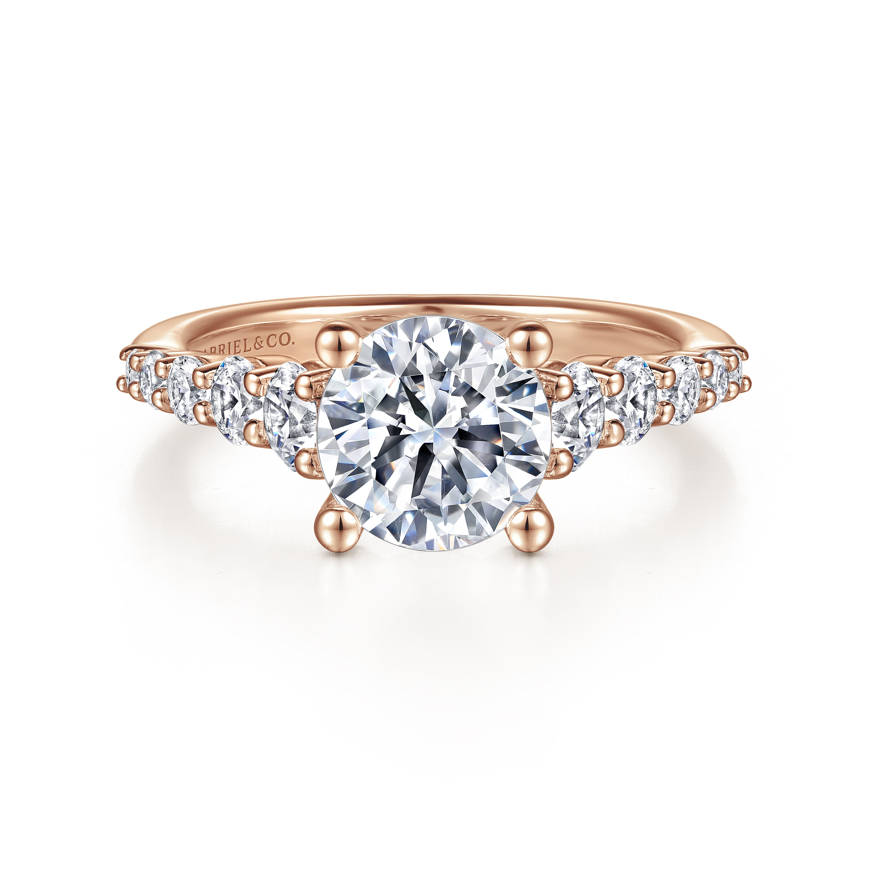 Reed - 14K Rose Gold Round Diamond Engagement Ring