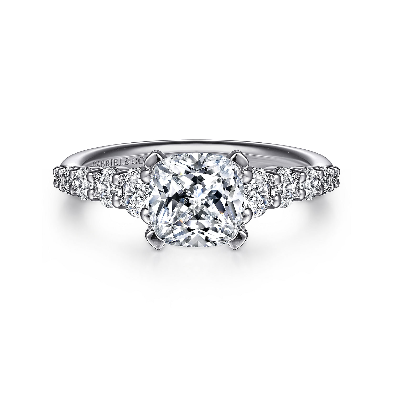 Reed - 14K White Gold Cushion Cut Diamond Engagement Ring