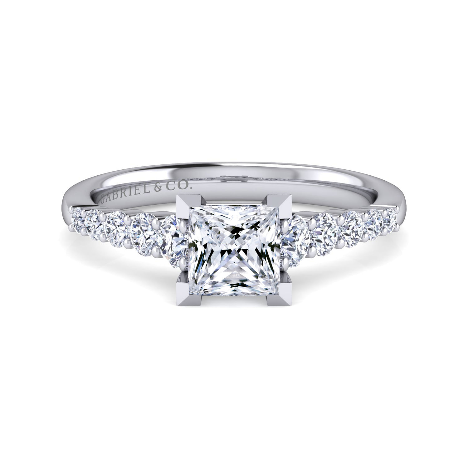 Reed - 14K White Gold Princess Cut Diamond Engagement Ring