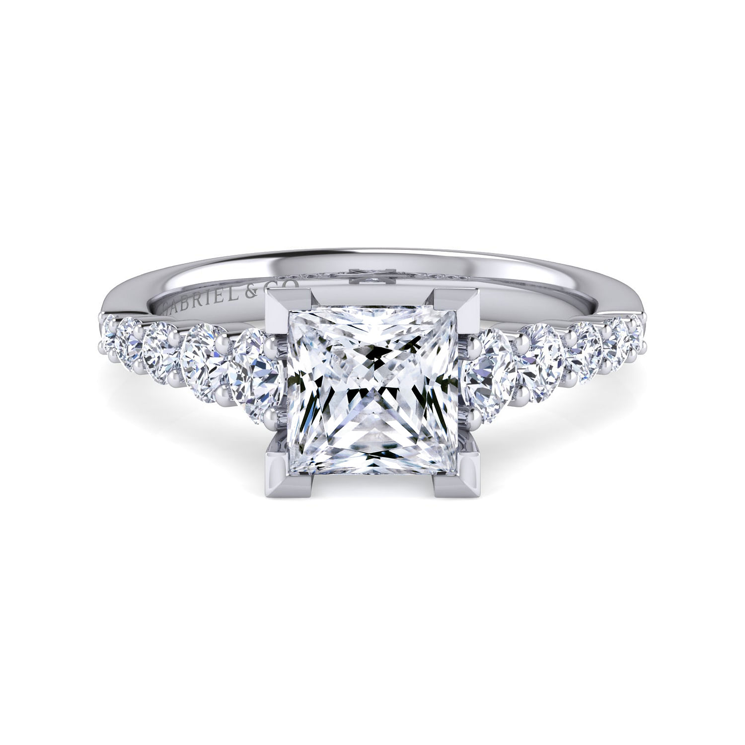 Reed - 14K White Gold Princess Cut Diamond Engagement Ring