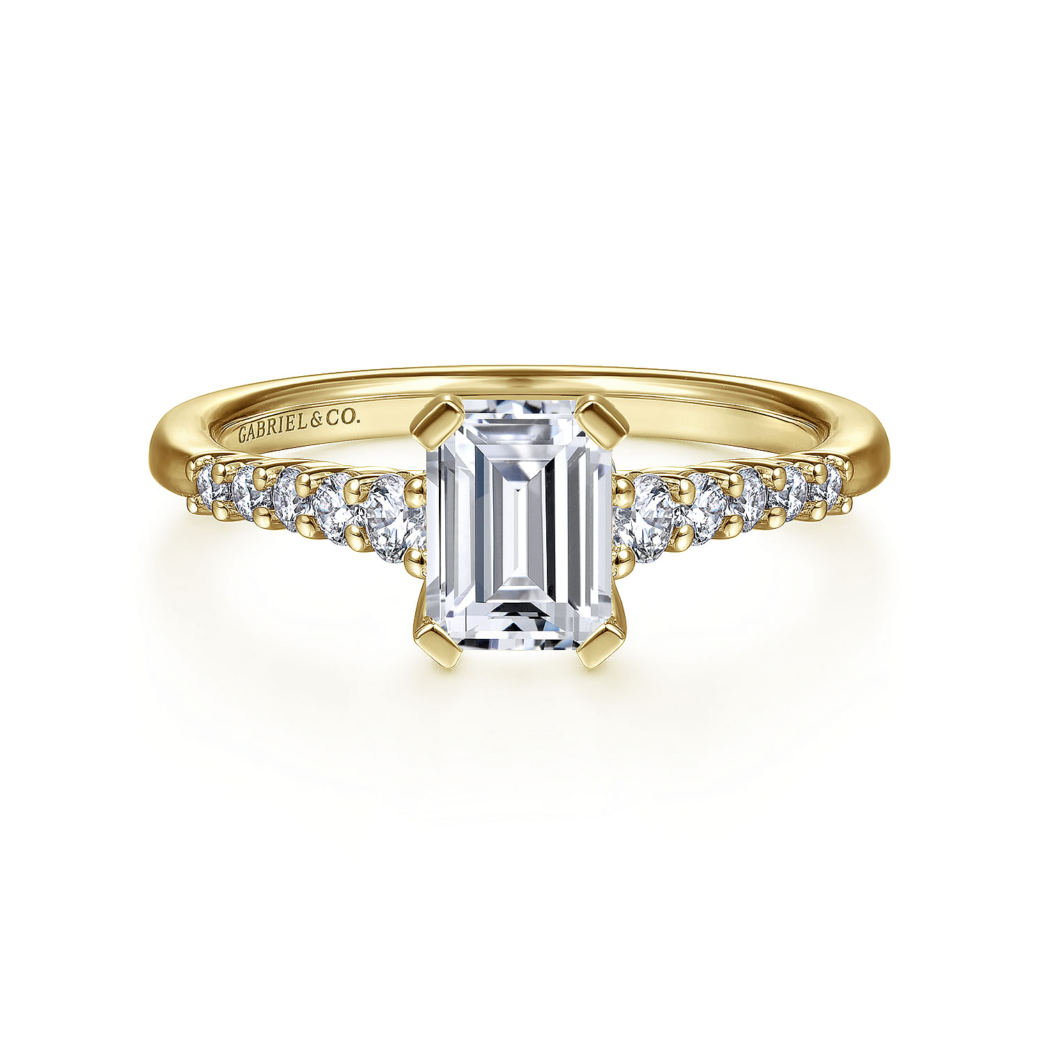 Reed - 14K Yellow Gold Emerald Cut Diamond Engagement Ring
