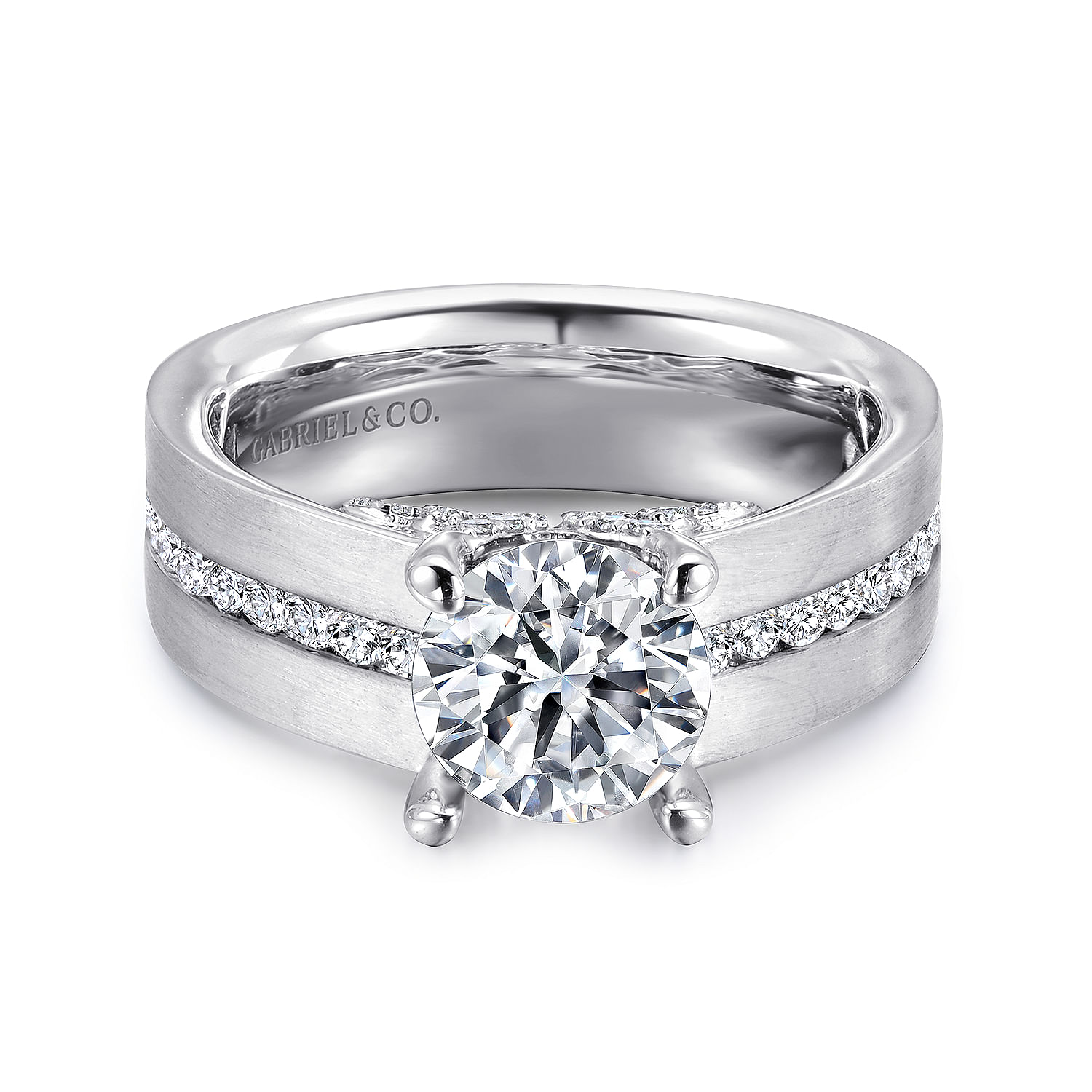 Remi - 14K White Gold Round Diamond Engagement Ring