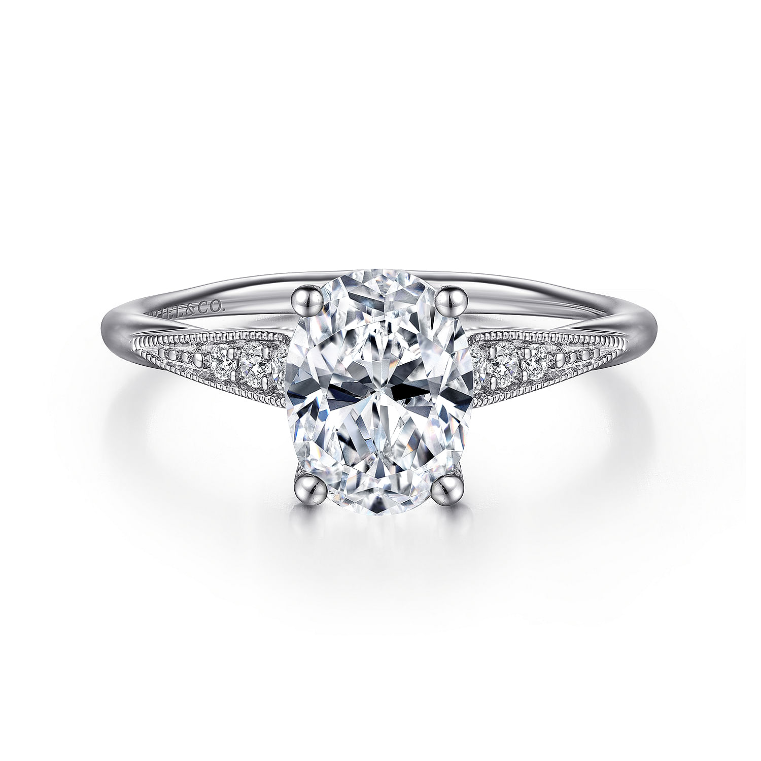 Riley - 14K White Gold Oval Diamond Engagement Ring