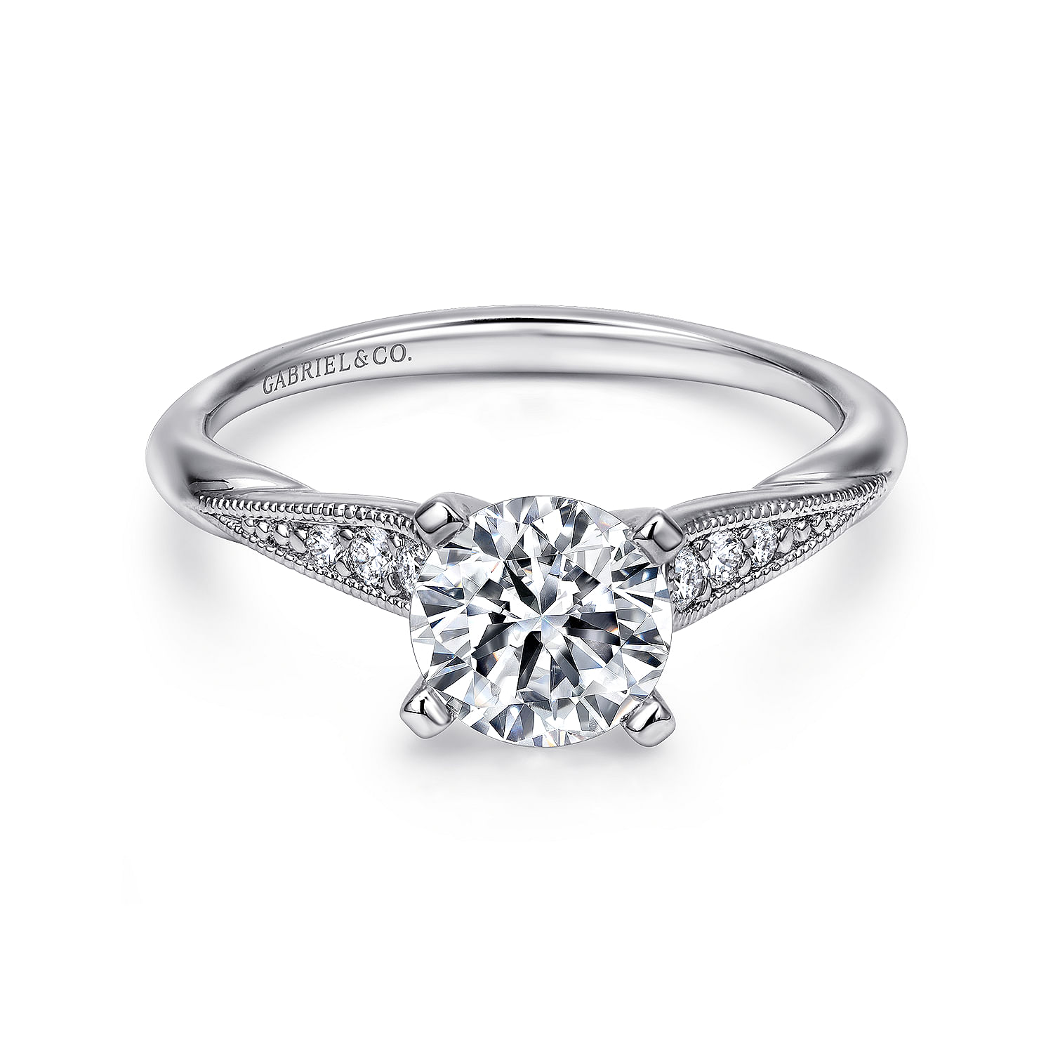 Riley - Platinum Round Diamond Engagement Ring