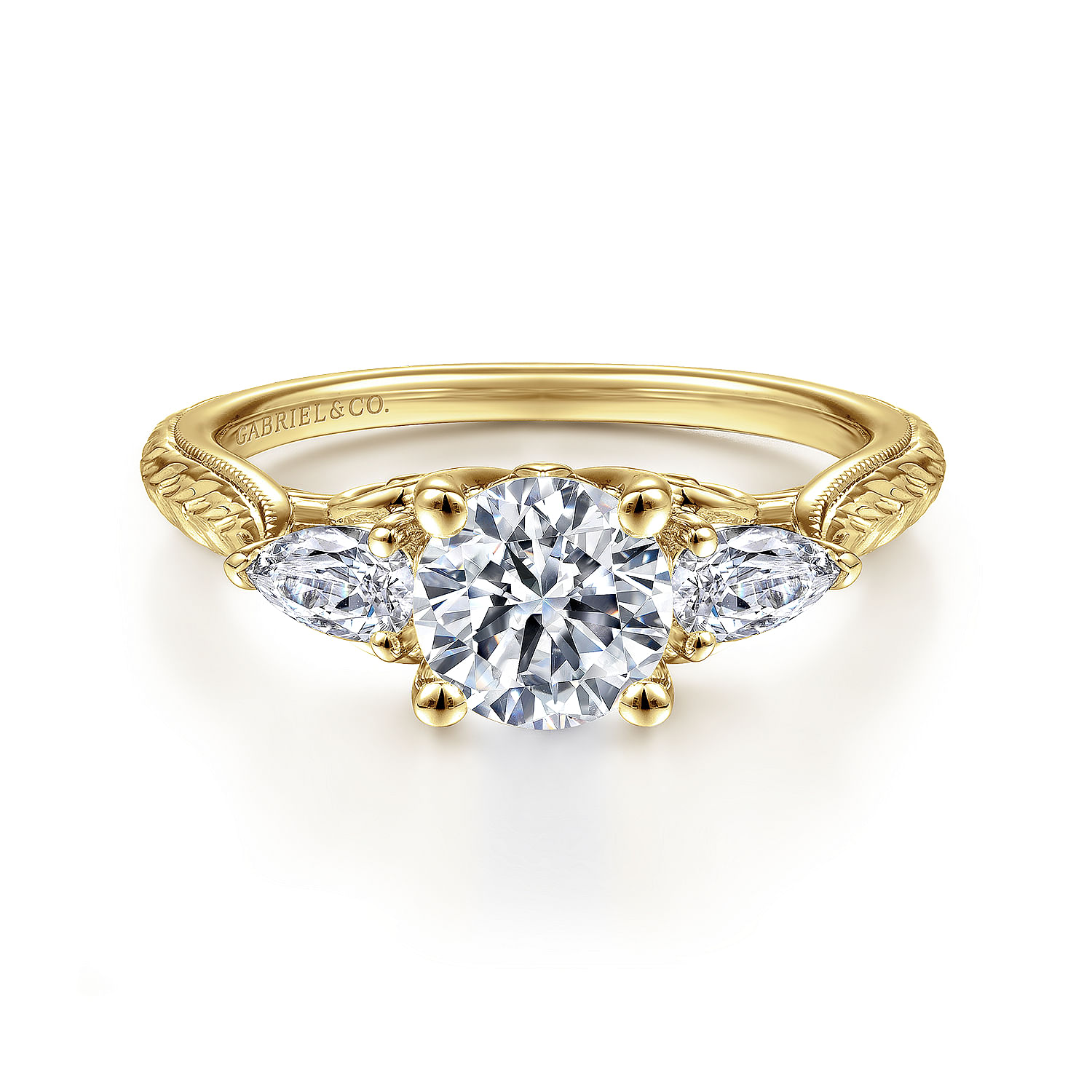 Ripley - 14K Yellow Gold Round Diamond Engagement Ring