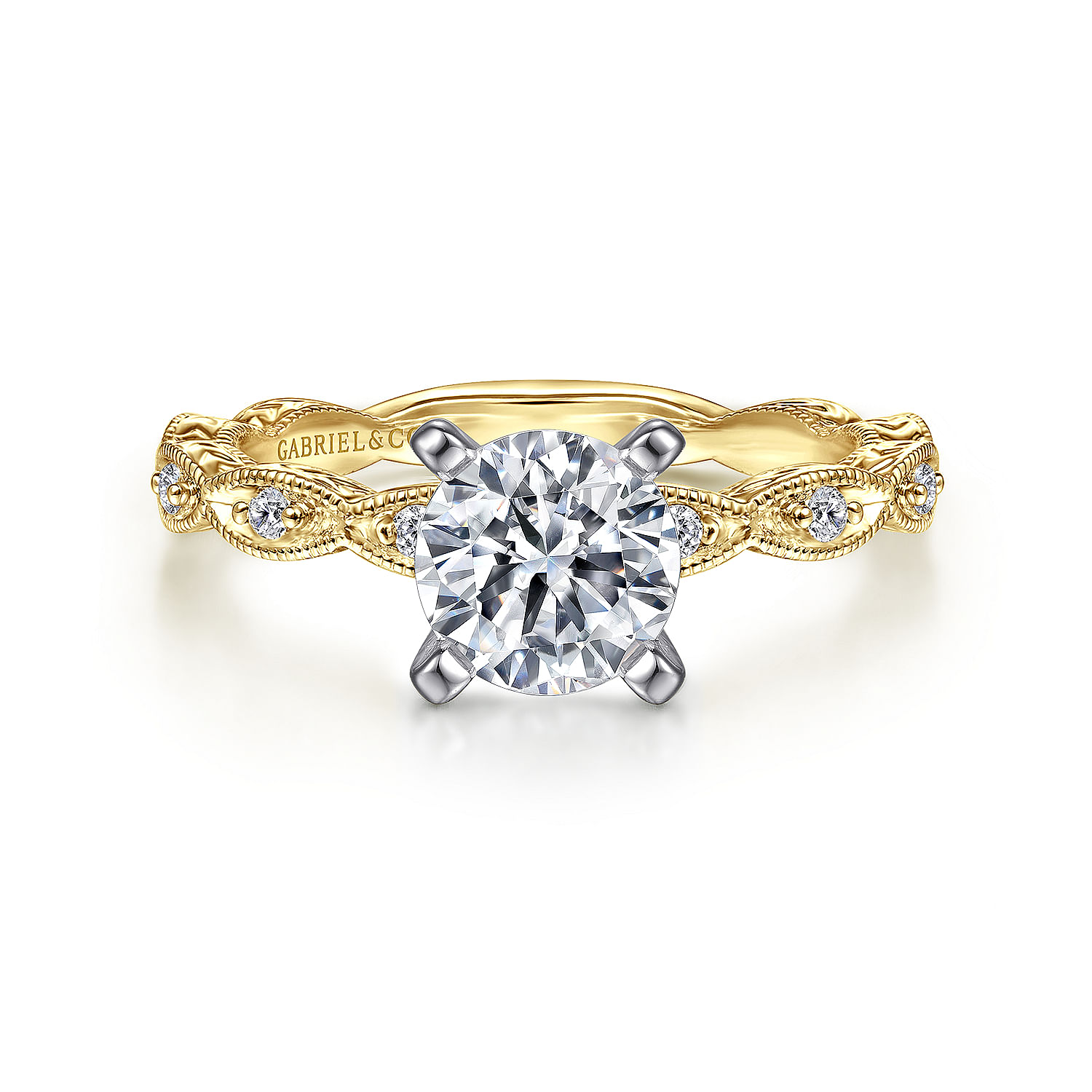 Sadie - 14K Yellow Gold Round Diamond Engagement Ring