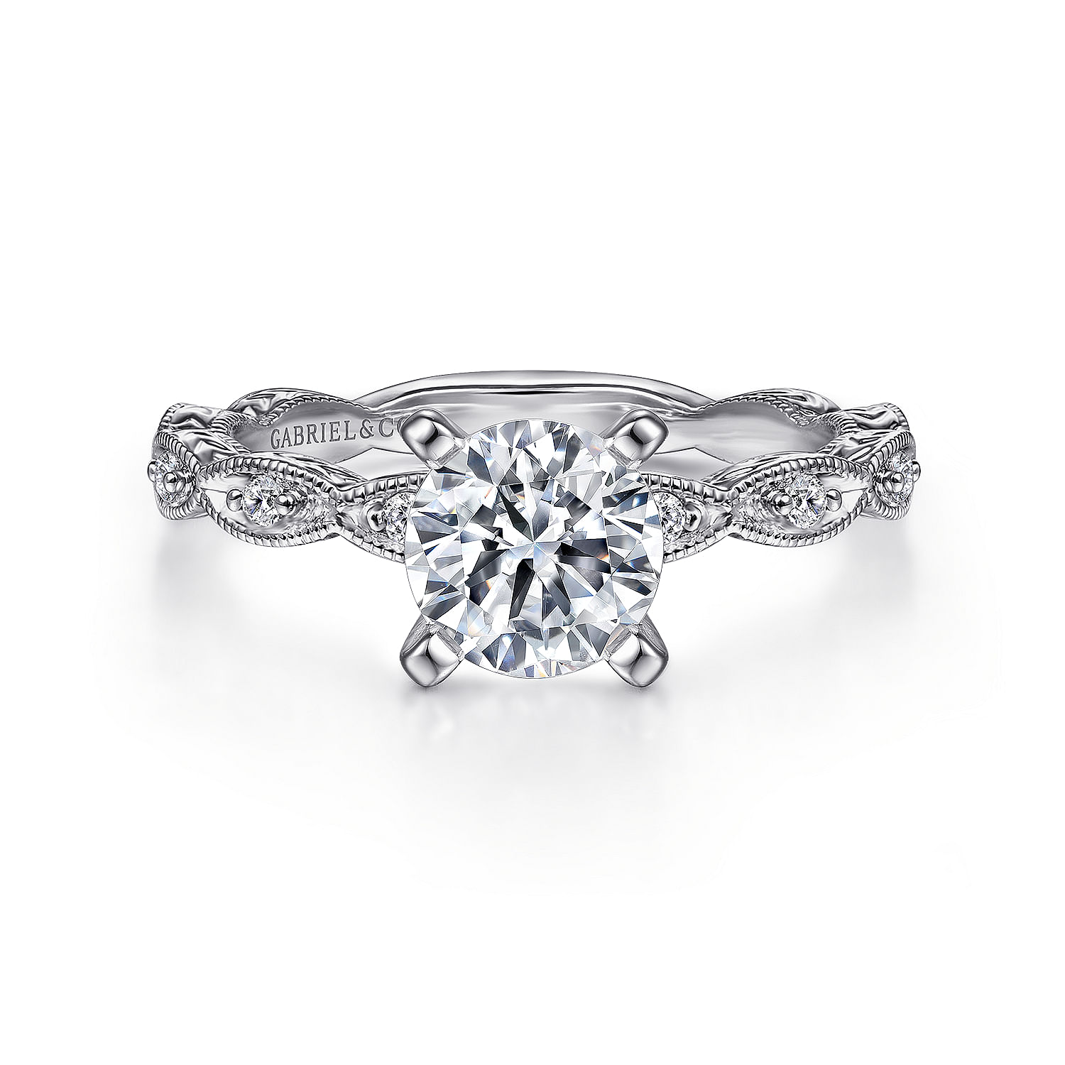 Sadie - Platinum Round Diamond Engagement Ring