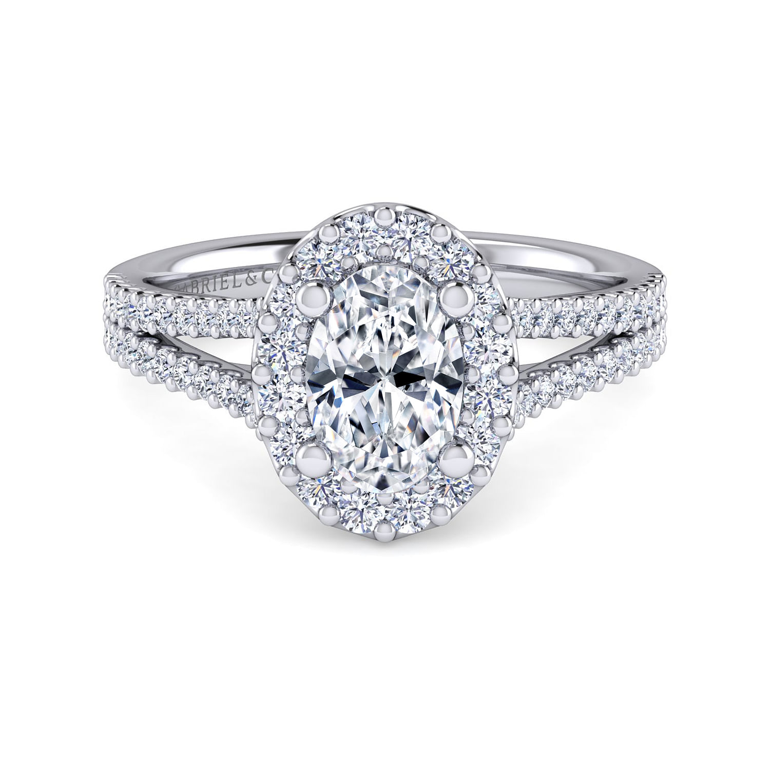 Savannah - 14K White Gold Oval Halo Diamond Engagement Ring