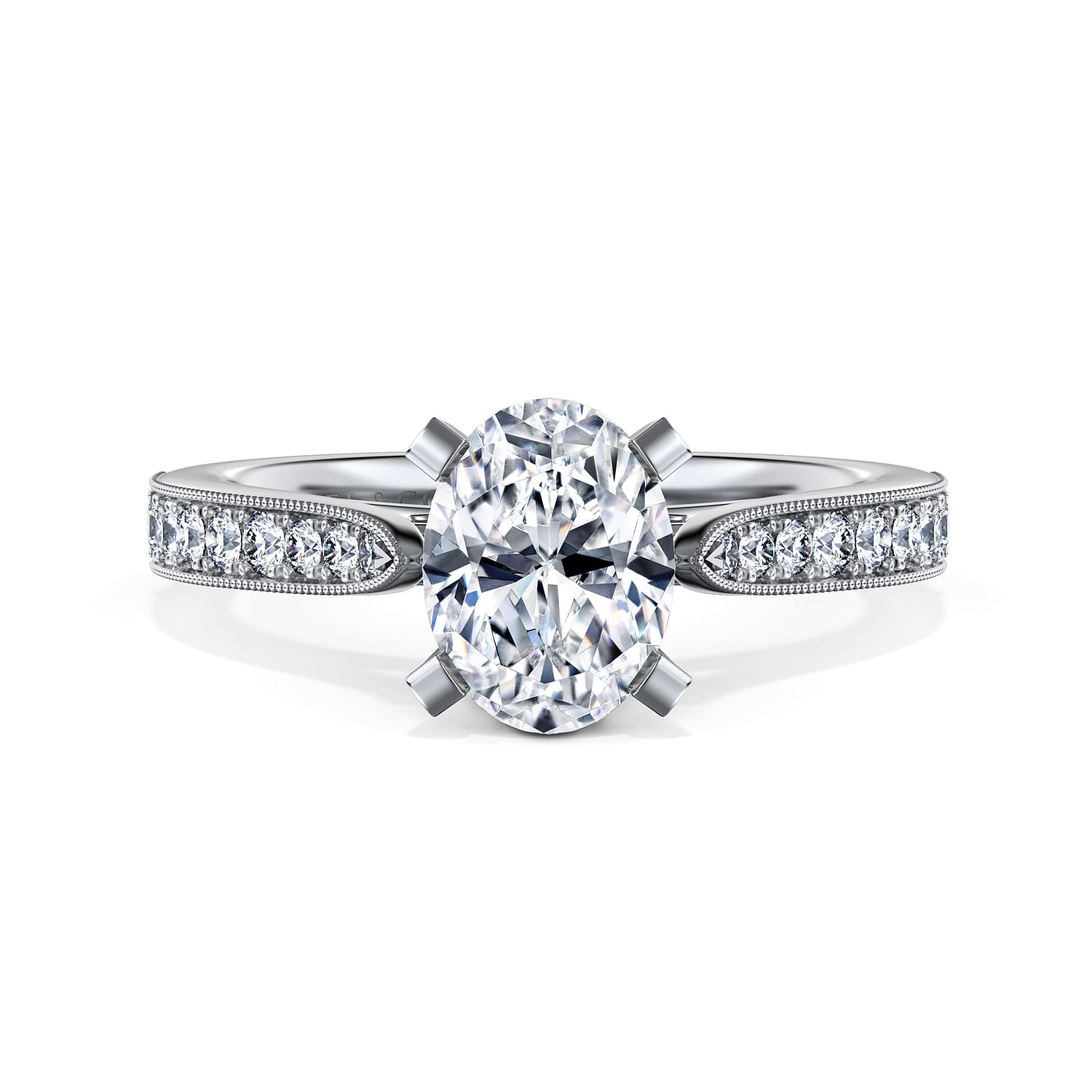 Sawyer - 14K White Gold Oval Diamond Engagement Ring