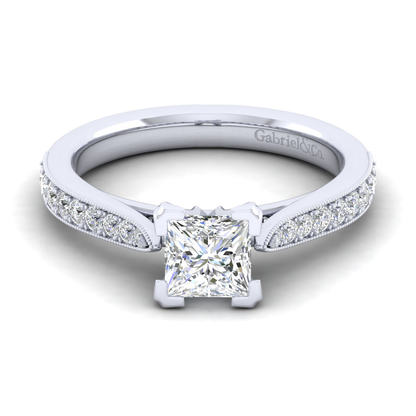 Sawyer - 14K White Gold Princess Cut Diamond Engagement Ring