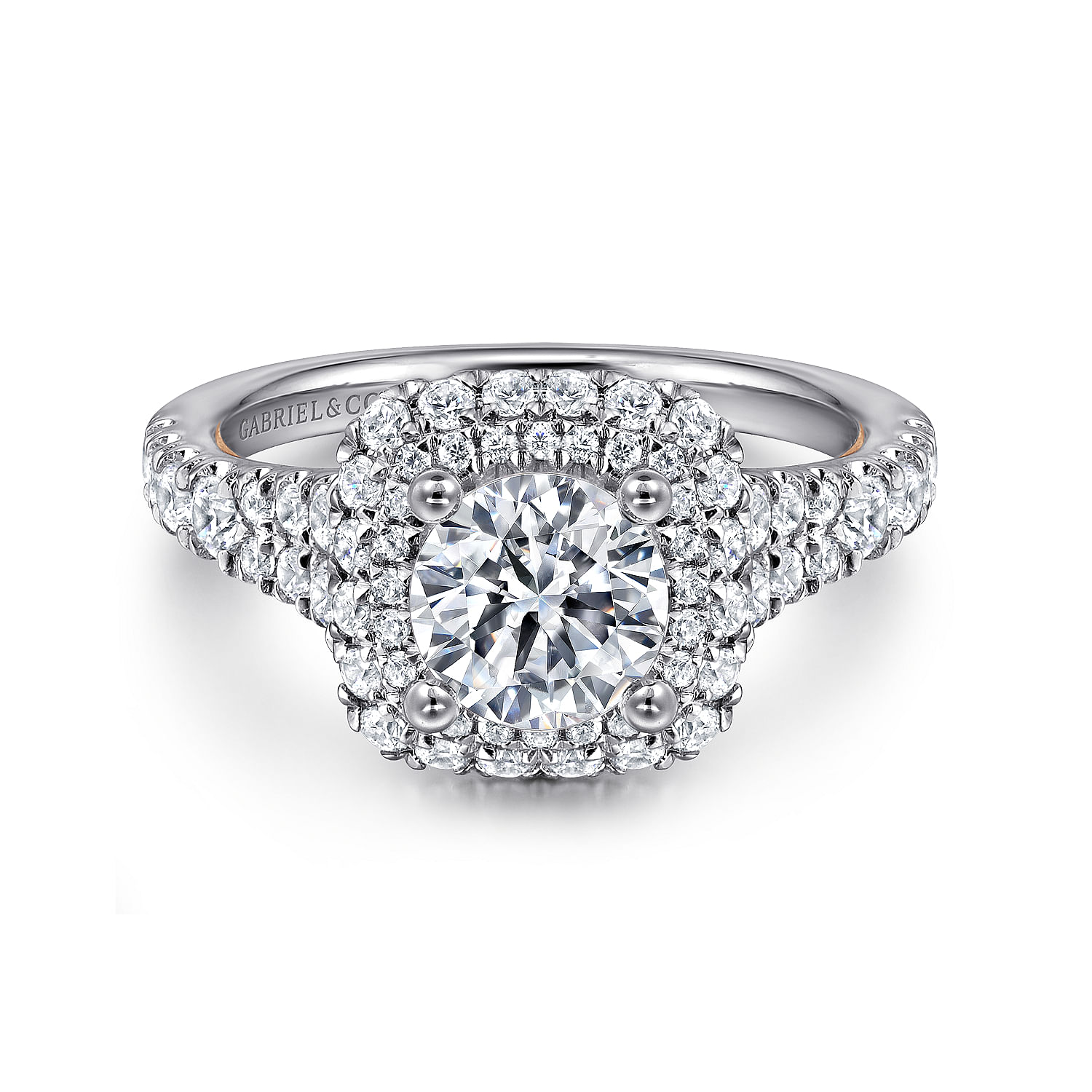 Sequoia - 14K White-Rose Gold Round Diamond Engagement Ring