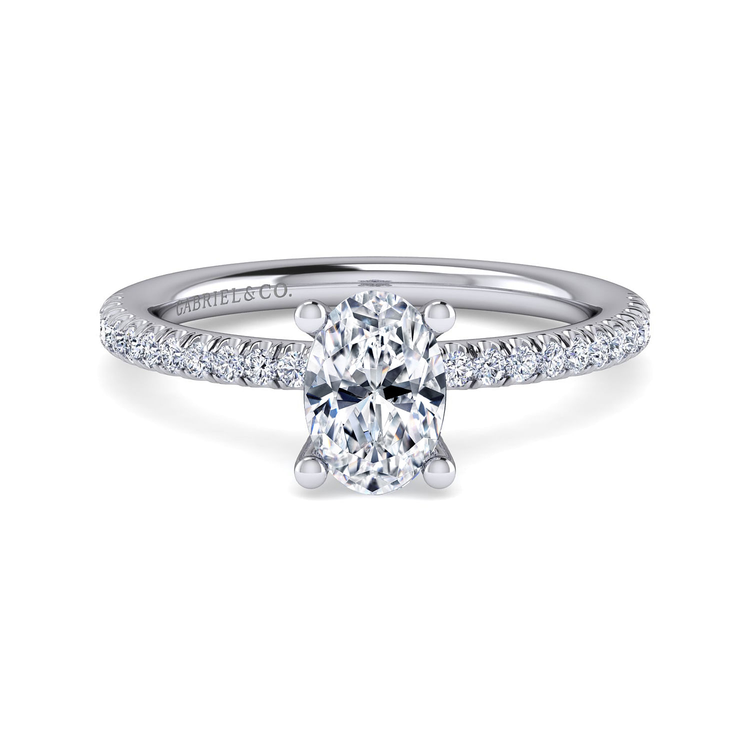 Serenity - 14K White Gold Oval Diamond Engagement Ring