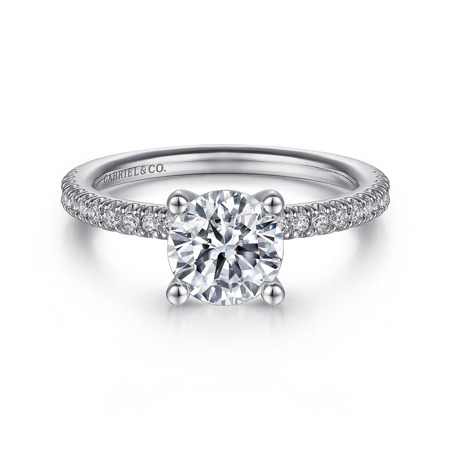 Serenity - 14K White Gold Round Diamond Engagement Ring