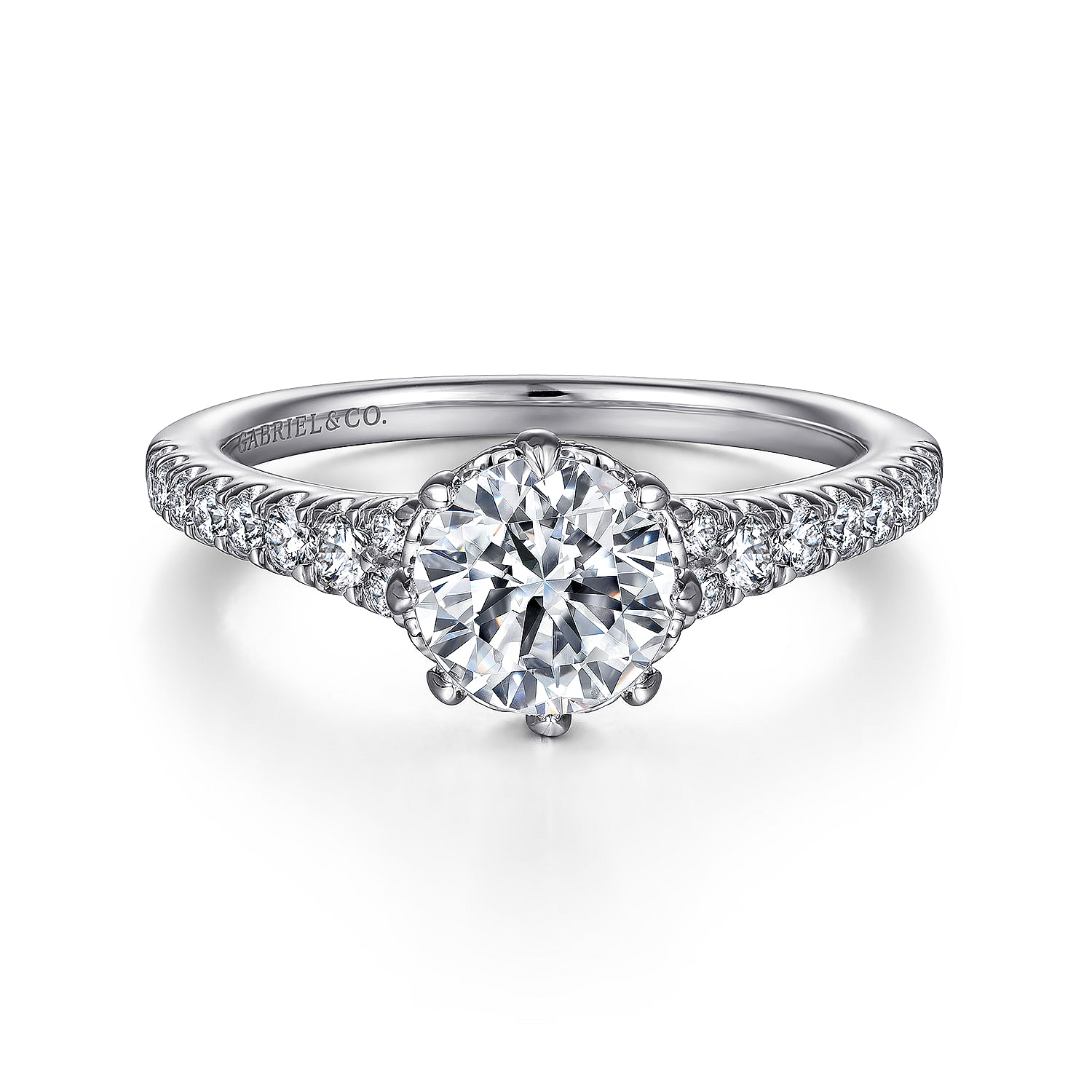 Sherilynn - 14K White Gold Round Diamond Engagement Ring