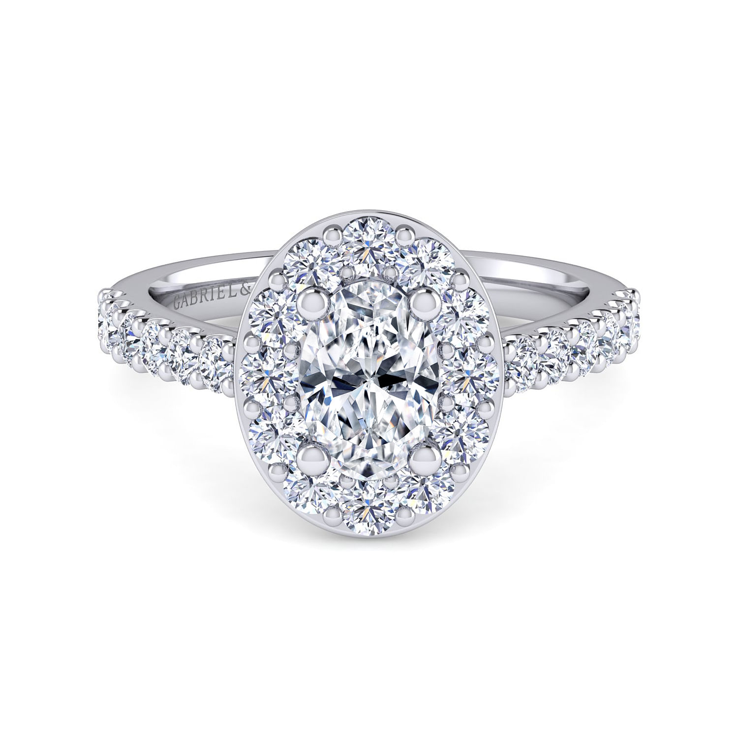Skylar - Platinum Oval Halo Diamond Engagement Ring
