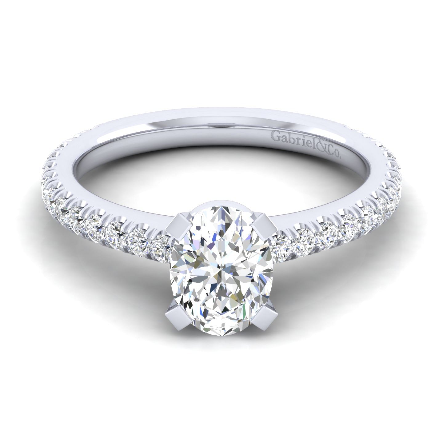 Sloane - 14K White Gold Oval Diamond Engagement Ring