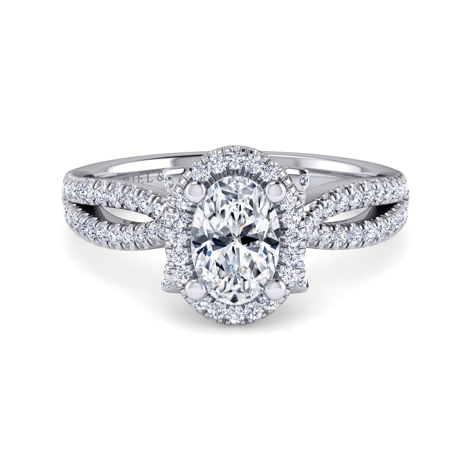 Sonya - Platinum Oval Halo Diamond Engagement Ring