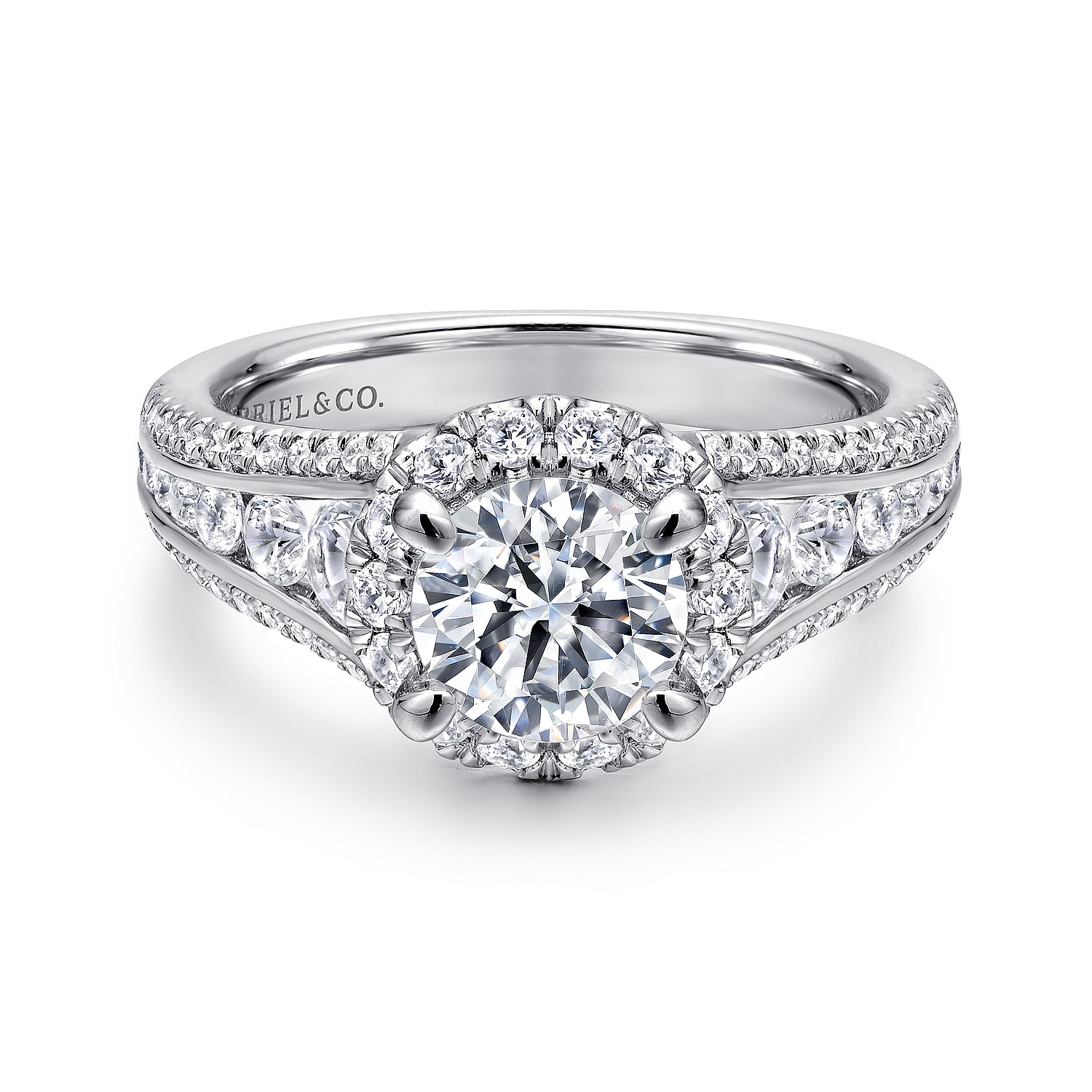 Sorrel - 14K White Gold Round Halo Diamond Engagement Ring