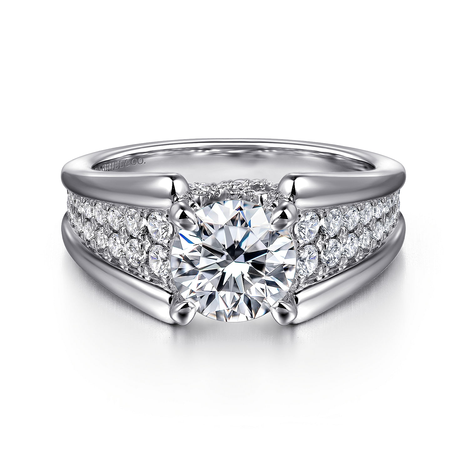 Sutter - 14K White Gold Round Diamond Engagement Ring