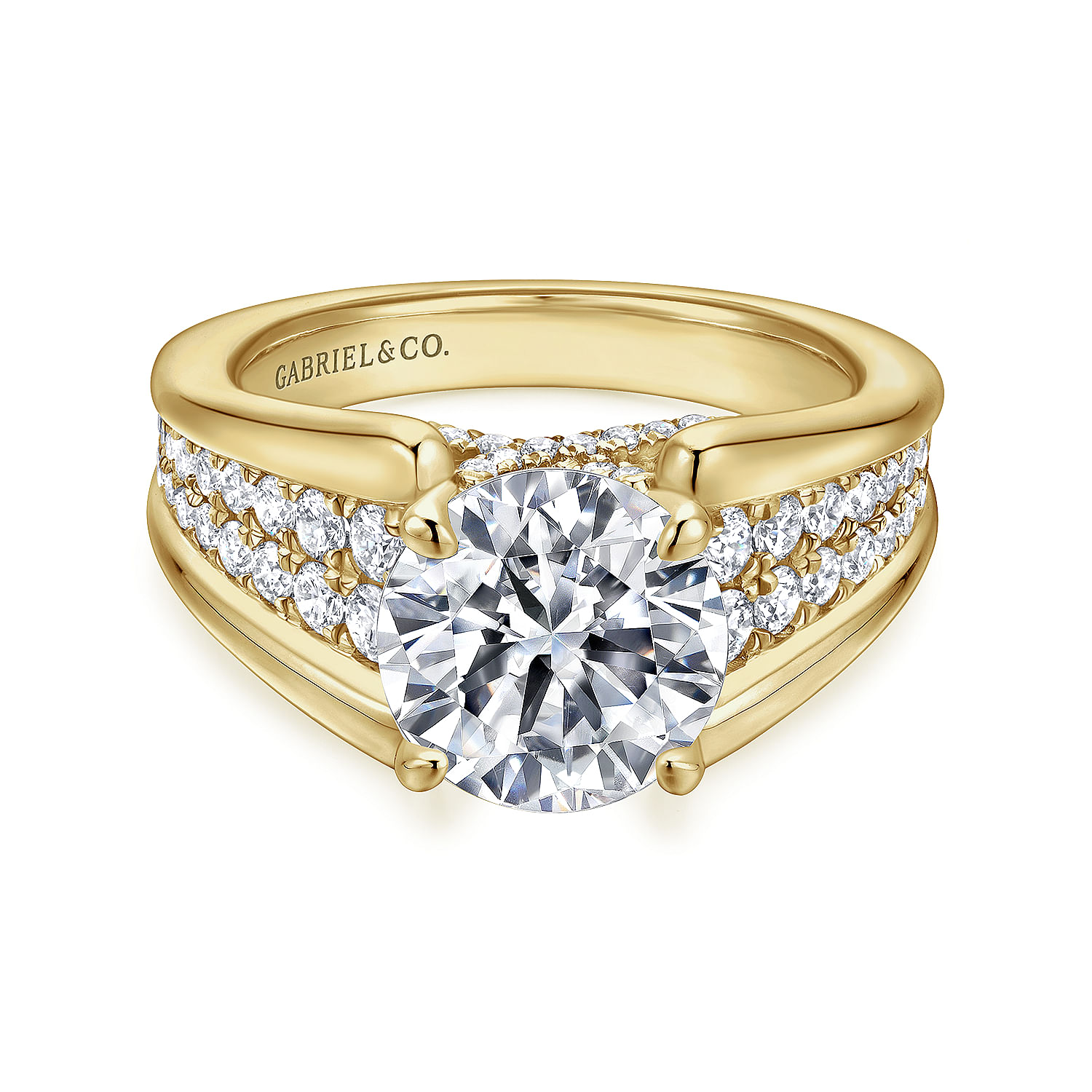 Sutter - 14K Yellow Gold Round Diamond Engagement Ring