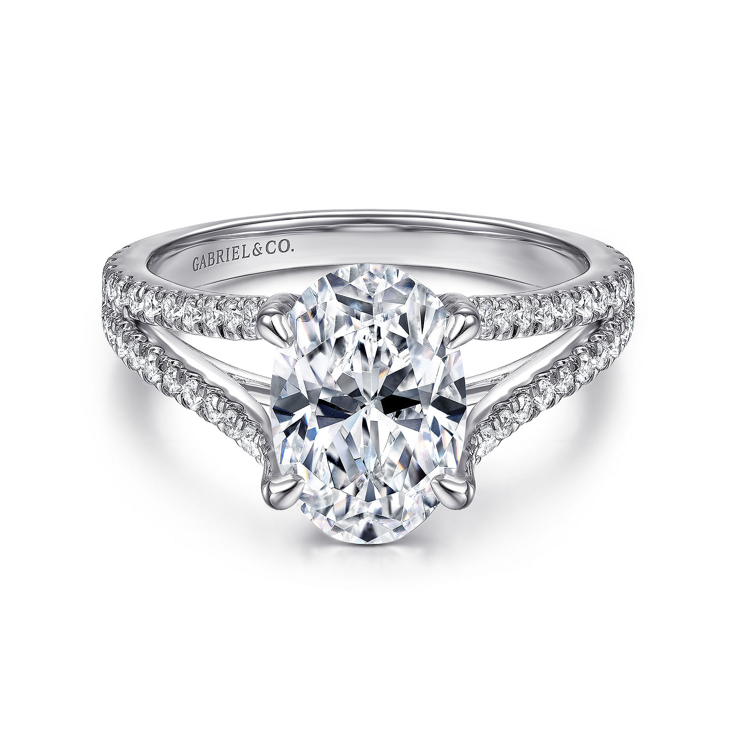 Tartan - 14K White Gold Oval Diamond Engagement Ring