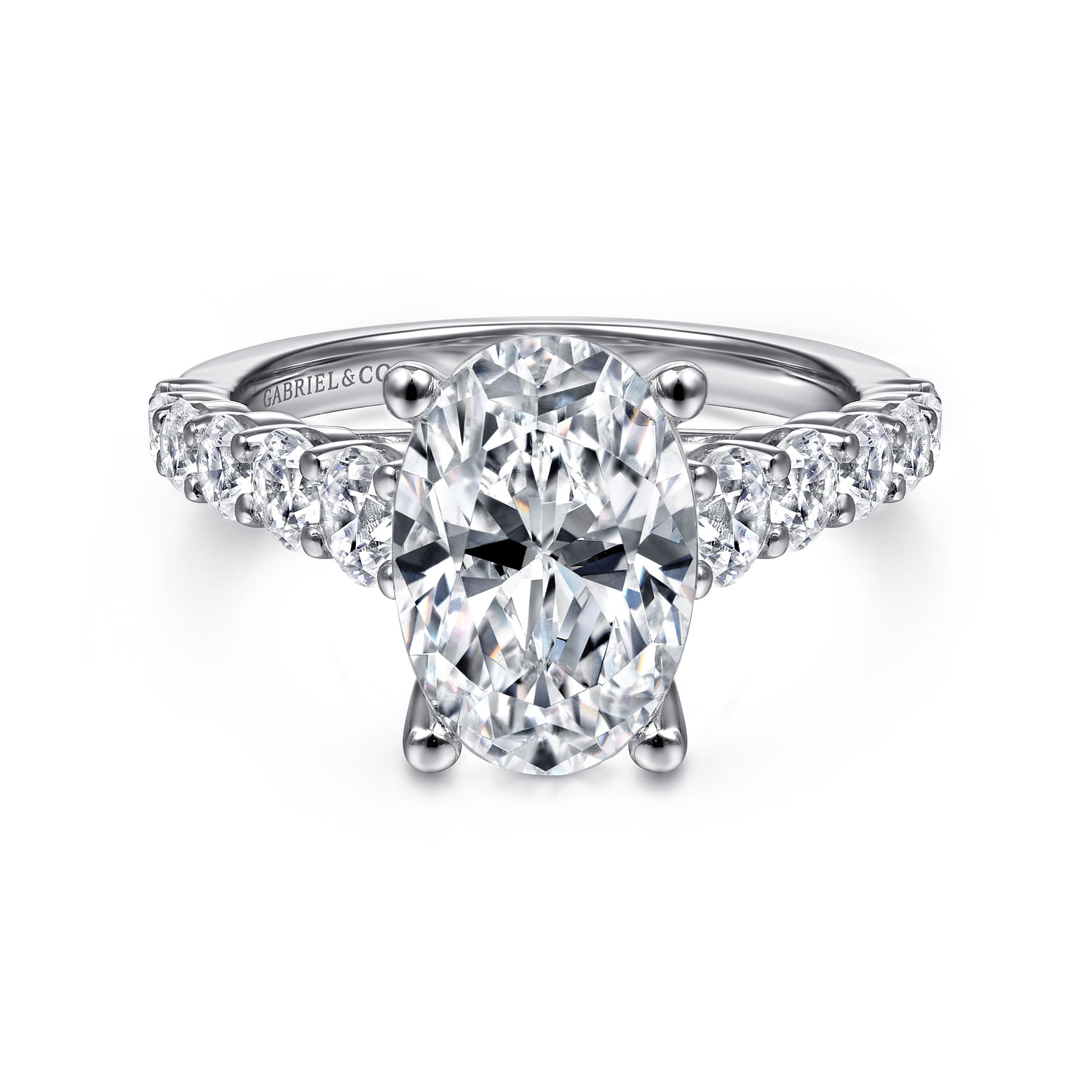 Taylor - 14K White Gold Oval Diamond Engagement Ring