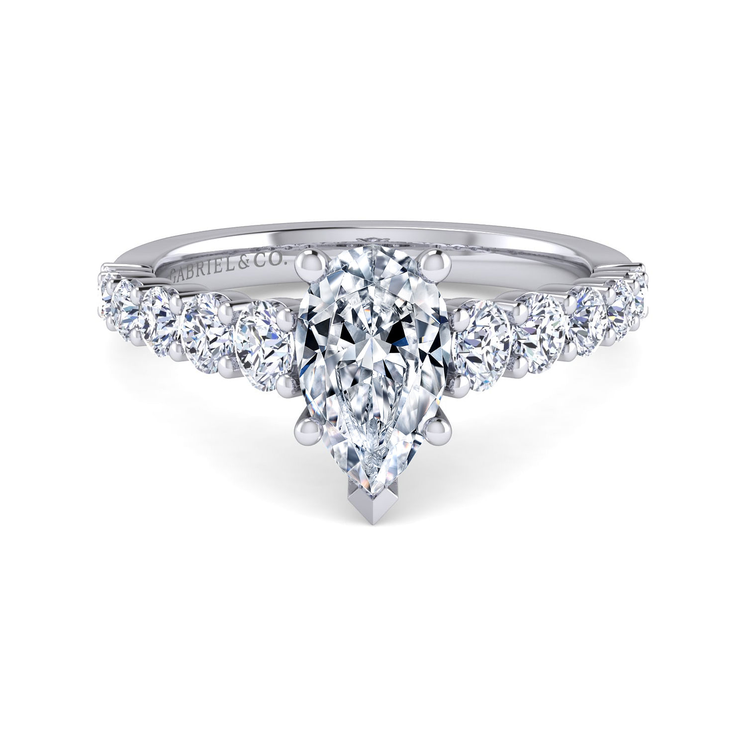 Taylor - 14K White Gold Pear Shape Diamond Engagement Ring