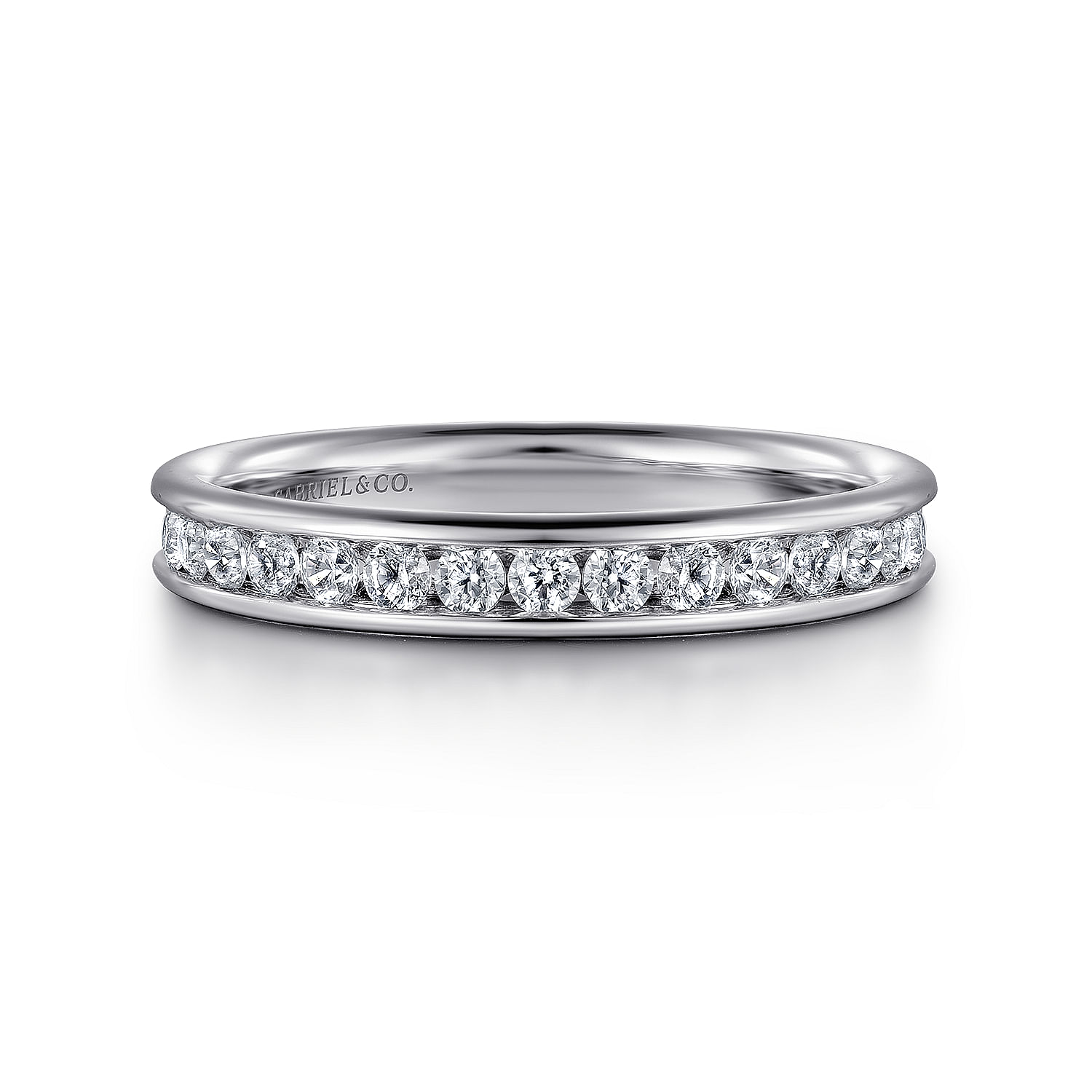 Toledo - Channel  Classic Diamond Ring in Platinum