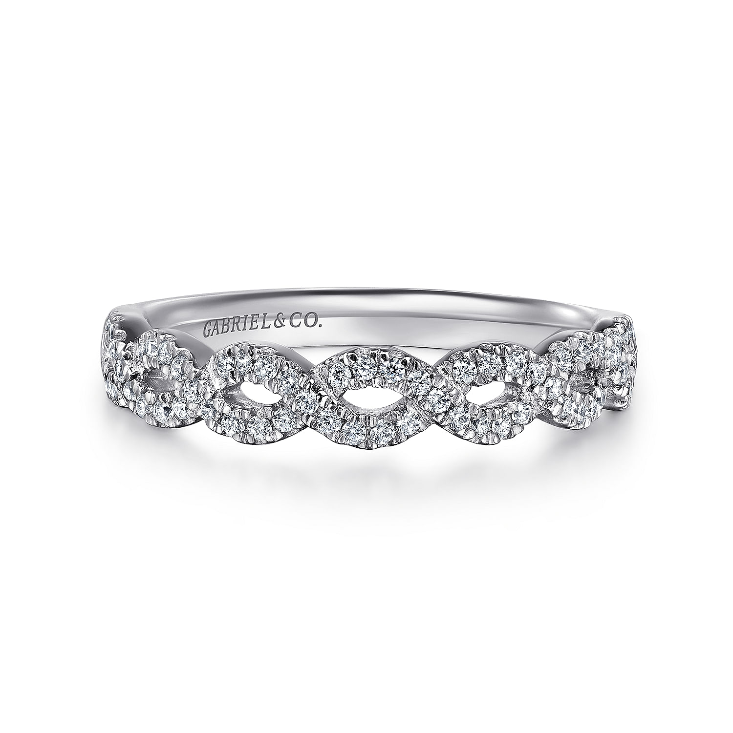 Treviso - Twisted-14K White Gold Twisted Diamond Anniversary Band