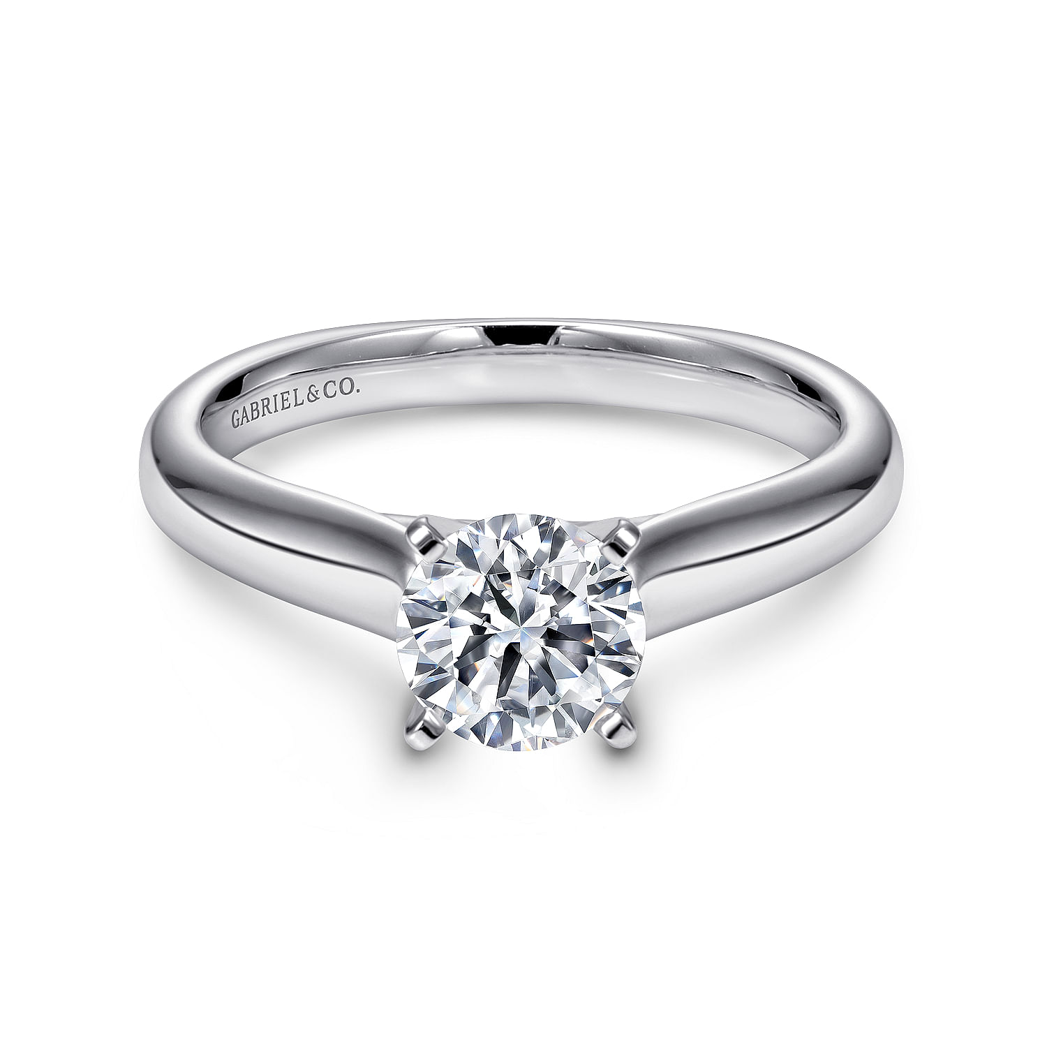 Winter - 14K White Gold Round Diamond Engagement Ring