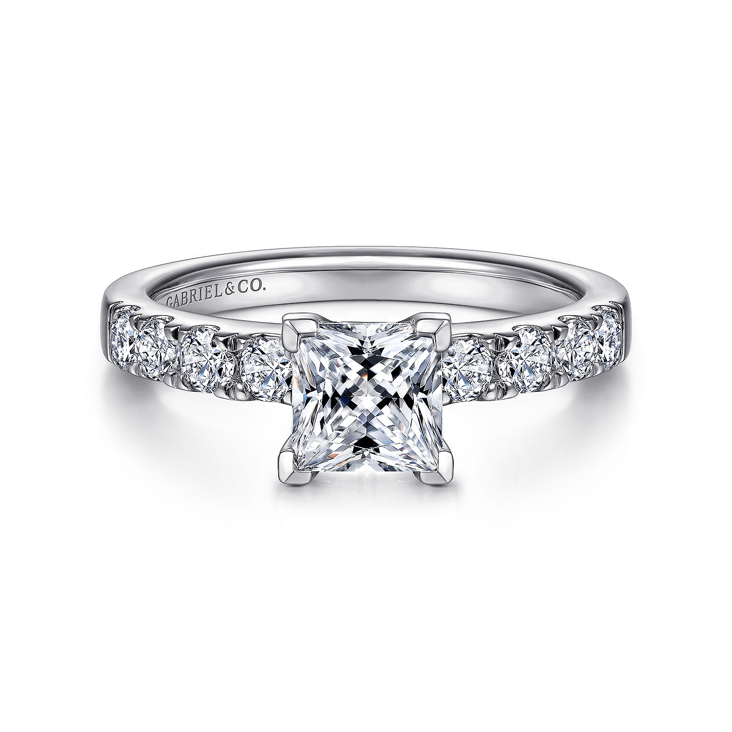 Wyatt - 14K White Gold Princess Cut Diamond Engagement Ring